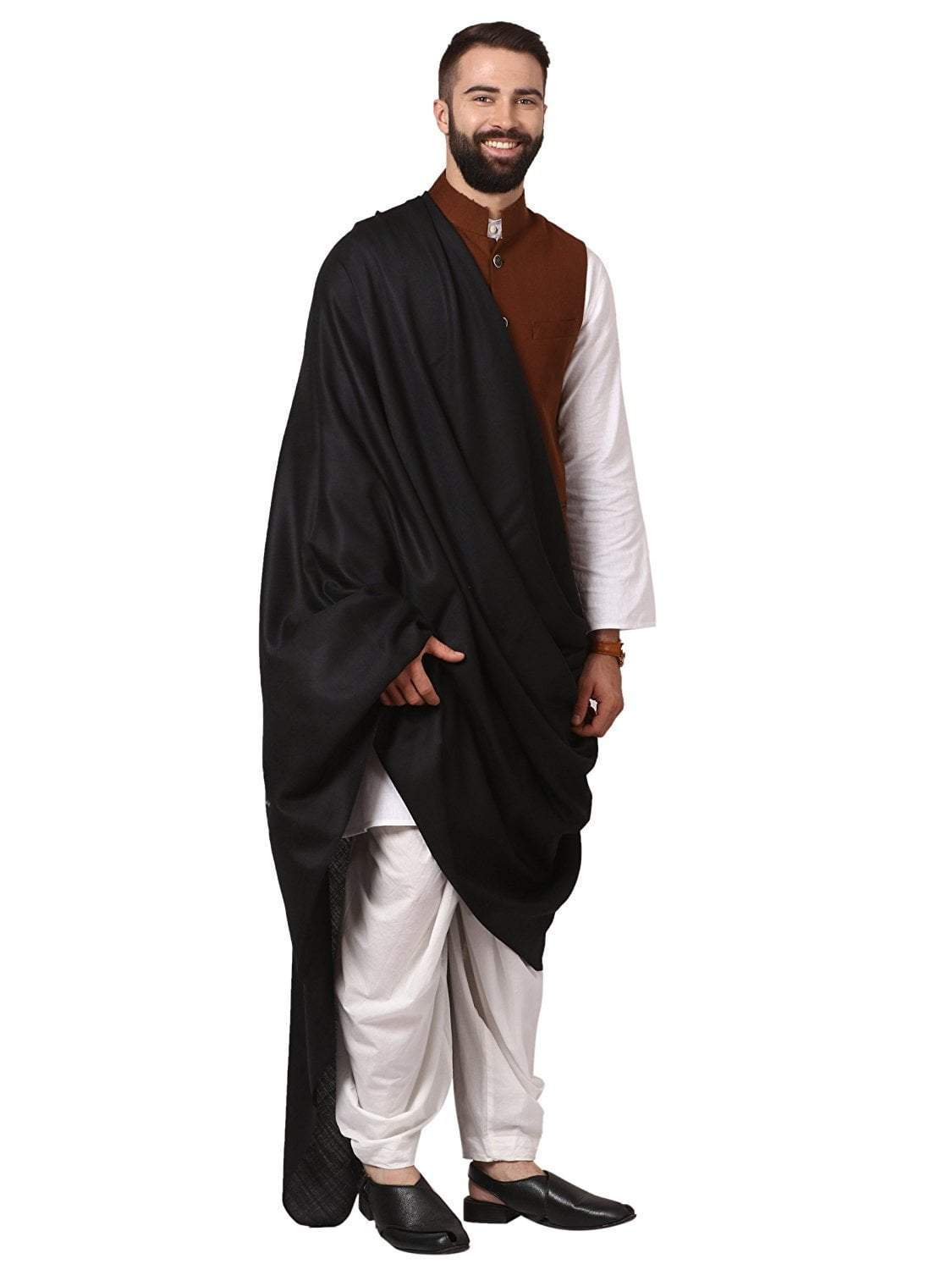 Pashtush India 114x228 Pashtush Mens Thick Count Blended Wool Shawl, Mens Lohi (full size)