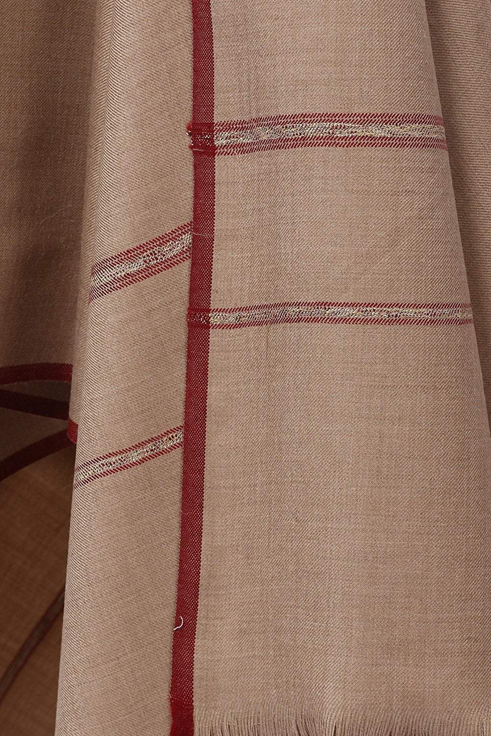 Pashtush India 127x254 Pashtush Mens Thick Shawl Gents Lohi Woven Kinauri Design, Beige