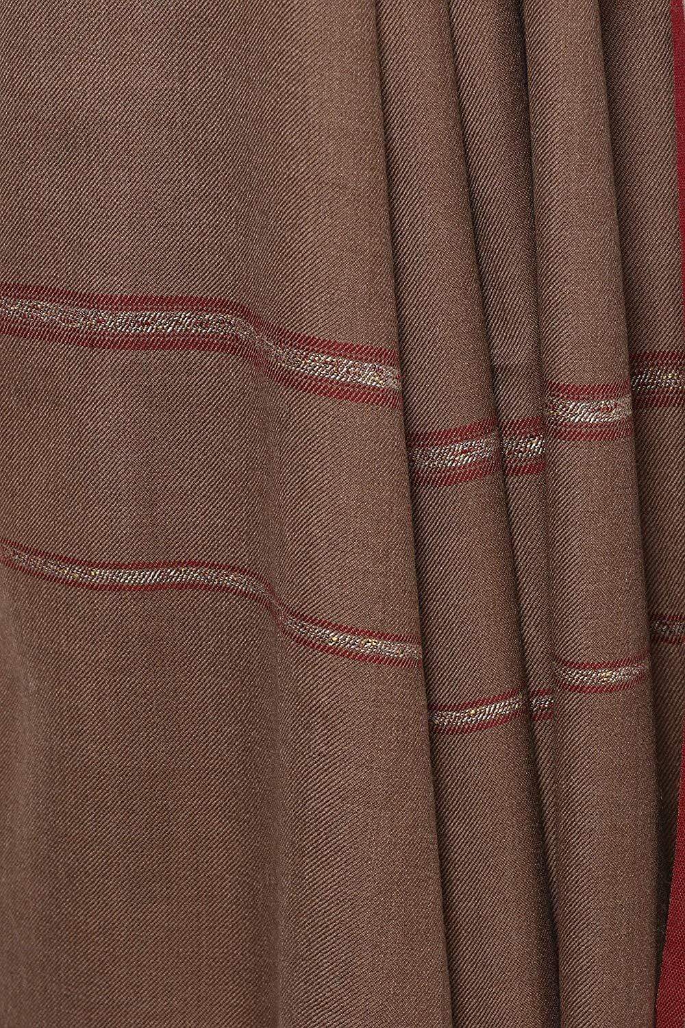 Pashtush Shawl Store Shawl Pashtush Mens Thick Shawl Gents Lohi Woven Kinauri Design fine Wool Full Size 50 x100 Inches (Taupe)
