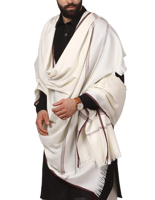 Pashtush India Shawl Pashtush Mens Thick Shawl Gents Lohi Woven Kinauri Design Full Mens Size.