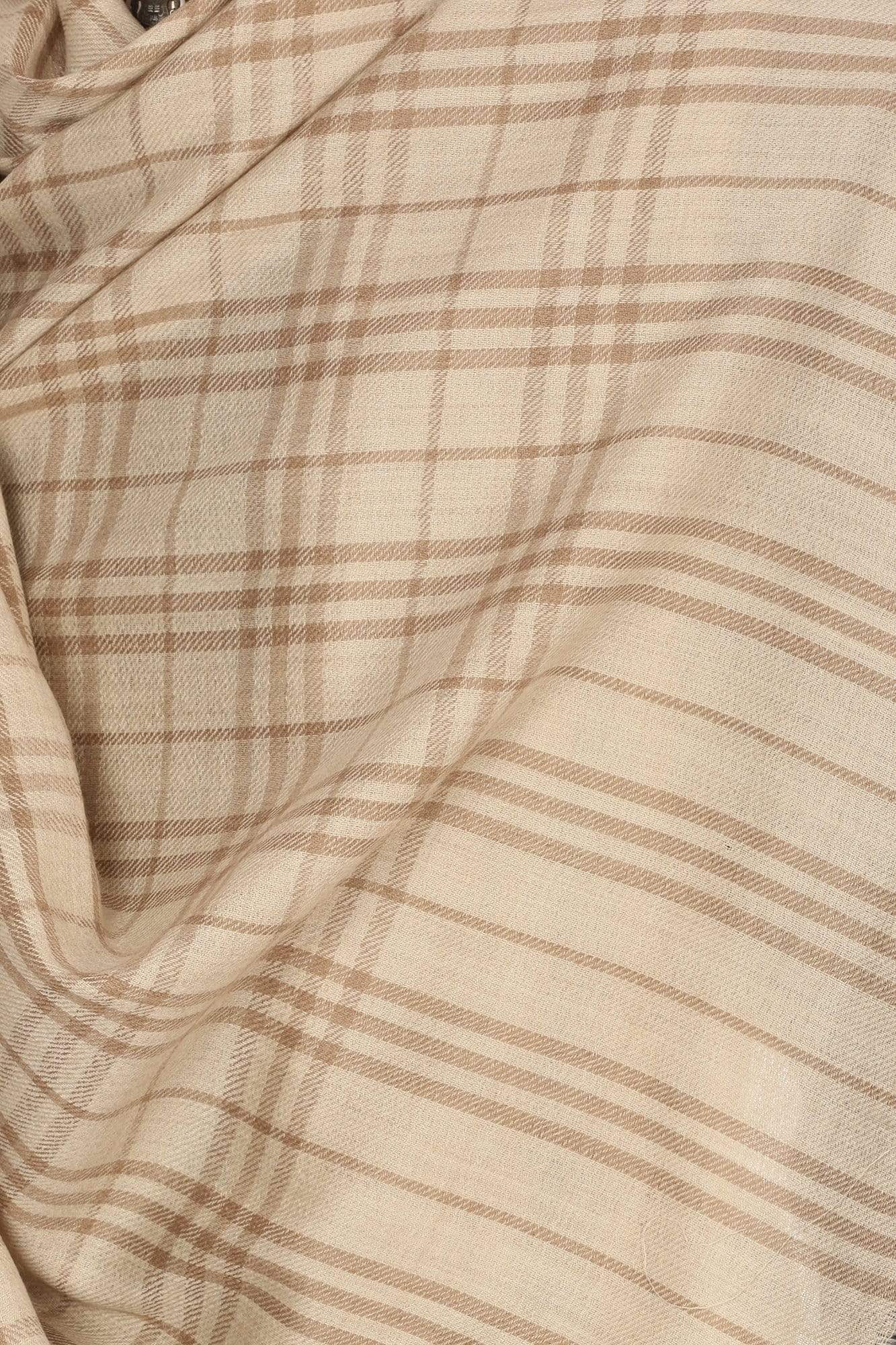 Pashtush Store Shawl Pashtush Mens Woven Check Design Shawl, Merino Wool Light Weight, Soft Hand feel