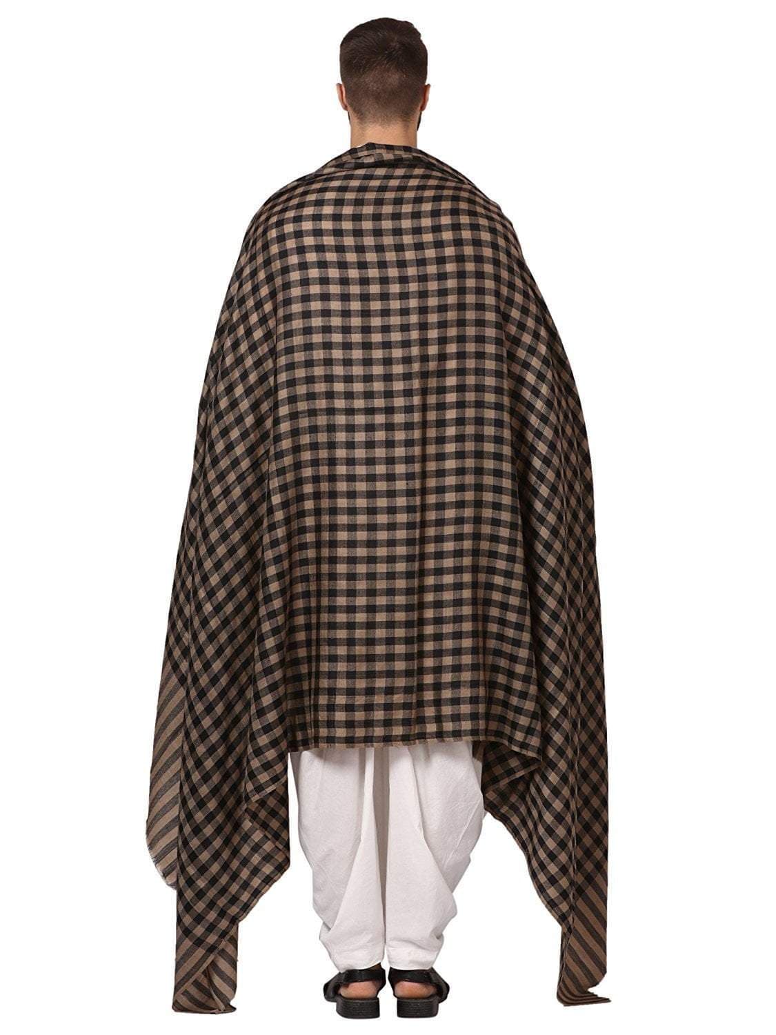 Pashtush India 114x228 Pashtush Mens Woven Check Shawl  Light Weight - Fine Wool.