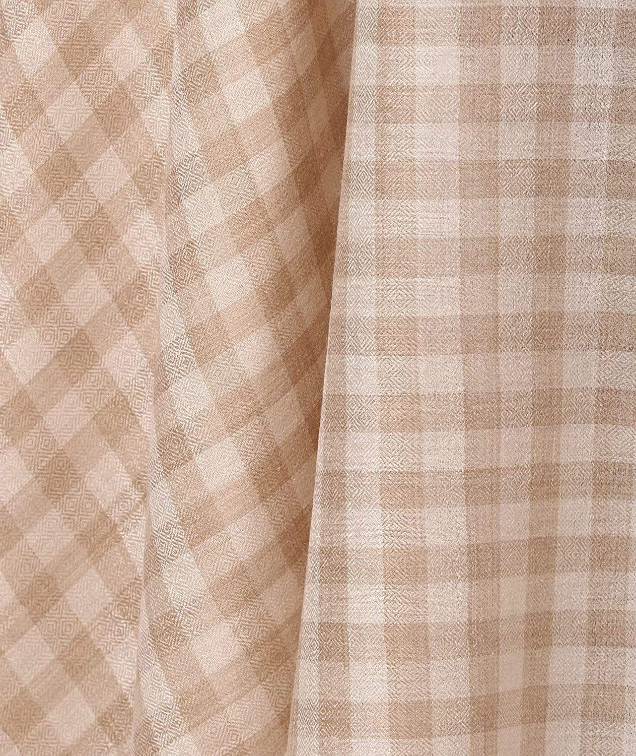 Pashtush India 114x228 Pashtush Mens Woven Check Shawl, Ultra-Light Weight - Fine Wool, Medium, Herringbone Checks
