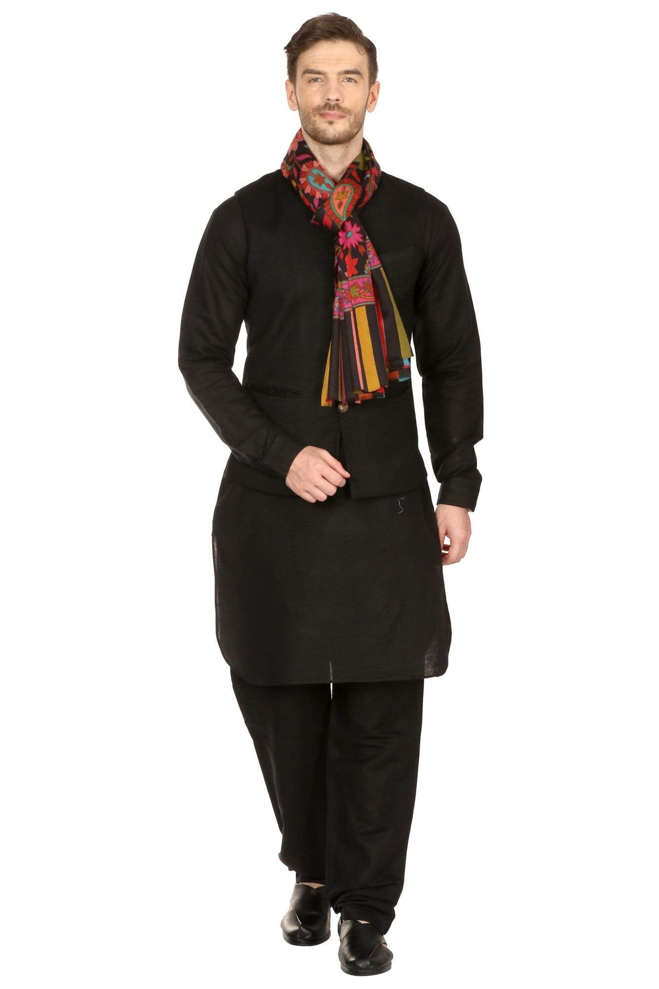 Pashtush India Shawl Pashtush Mens Woven Ethnic Stole, Fine Wool