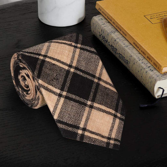 Pashtush Shawl Store Tie Pashtush Mens Woven Jacquard Necktie, Tie for men, Classic Colours, Free Size, Black