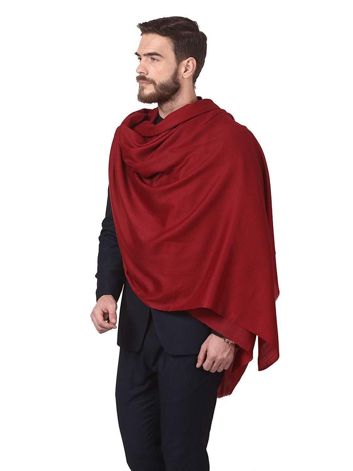Pashtush India 114x228 Pashtush Royal and Classy Fine Wool Mens Shawl (Maroon)