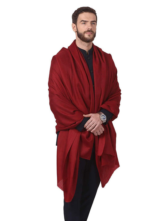 Pashtush India 114x228 Pashtush Royal and Classy Fine Wool Mens Shawl (Maroon)