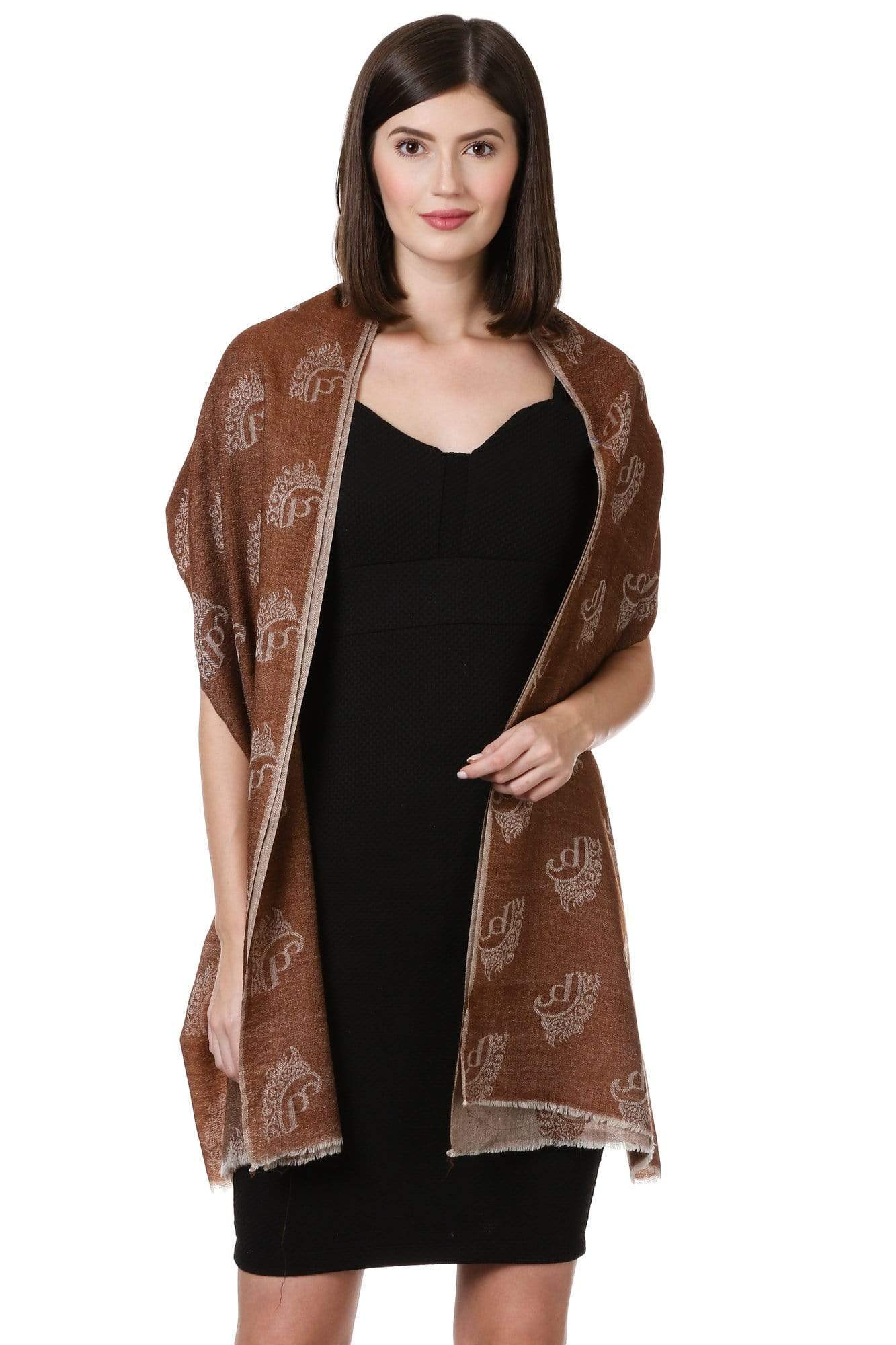 Pashtush India 70x200 Pashtush Signature Scarf, Fine Wool Luxury Design Scarf, Stole, Weaving Design For Women