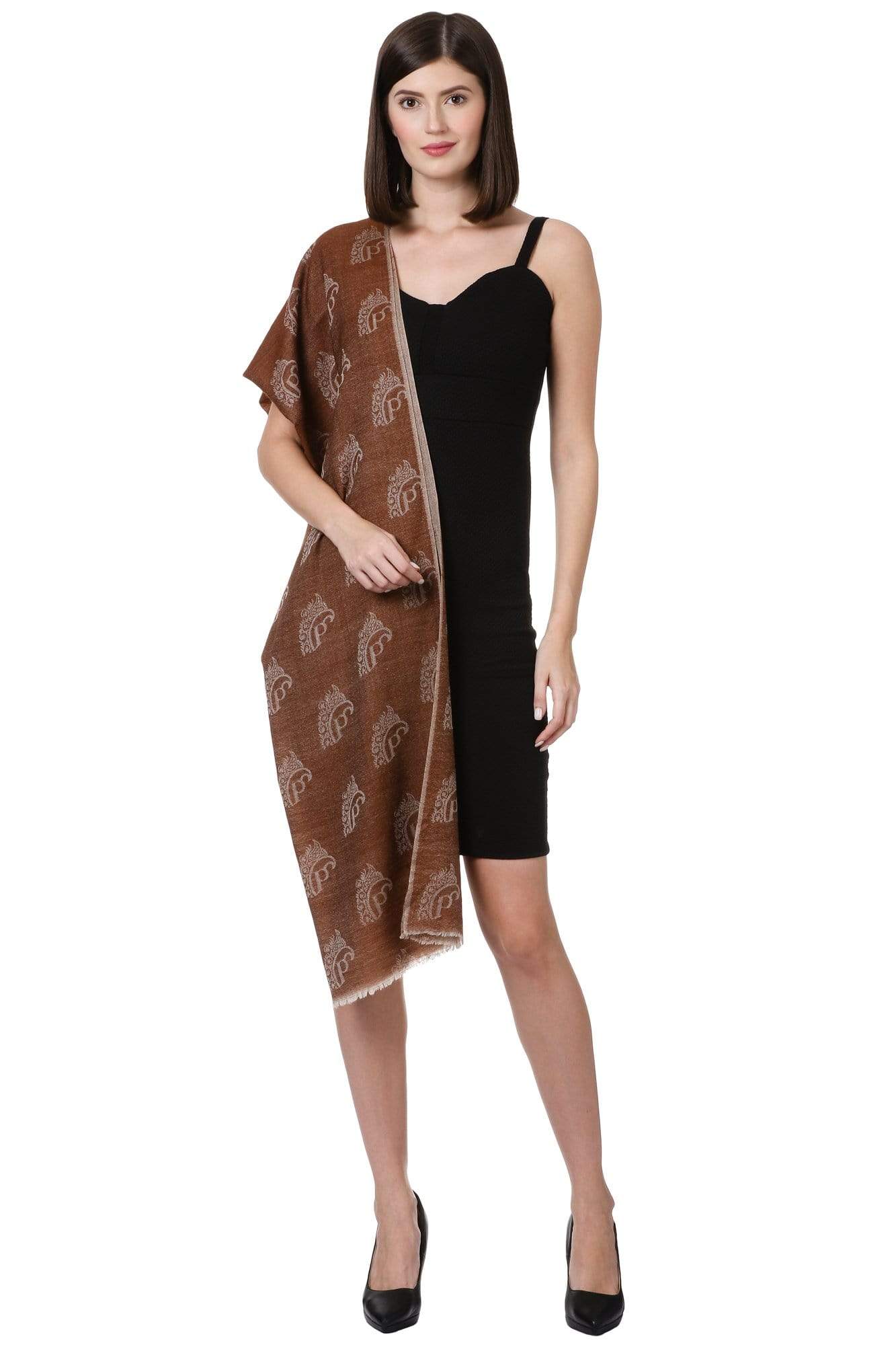 Pashtush India 70x200 Pashtush Signature Scarf, Fine Wool Luxury Design Scarf, Stole, Weaving Design For Women