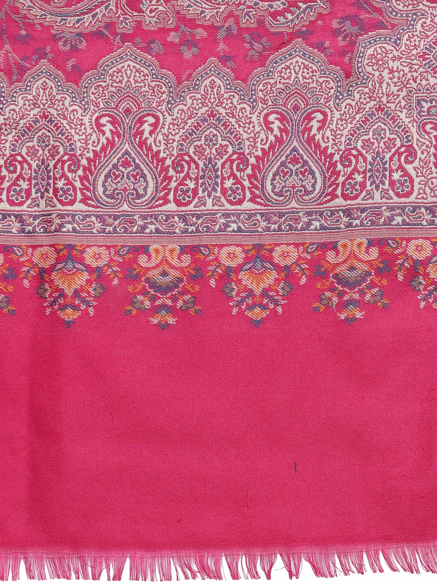 Pashtush India 100x200 Pashtush Women Faux Pashmina, Woven Design Jamawar Shawl, Pink