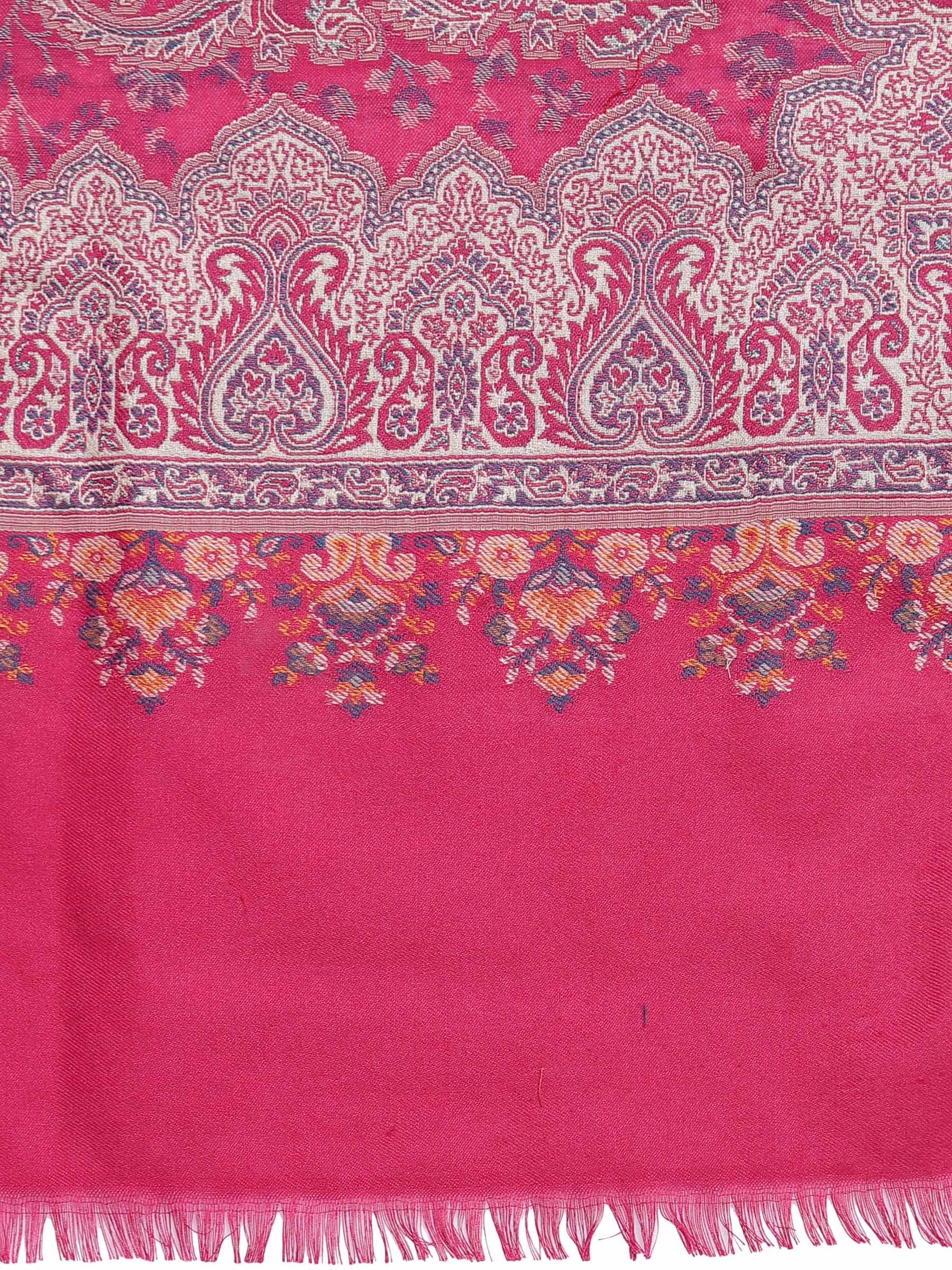 Pashtush India 100x200 Pashtush Women Faux Pashmina, Woven Design Jamawar Shawl, Pink
