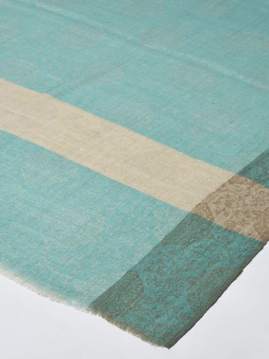 Pashtush India 70x200 Pashtush Women Green Grey Woven Design Designer Stole