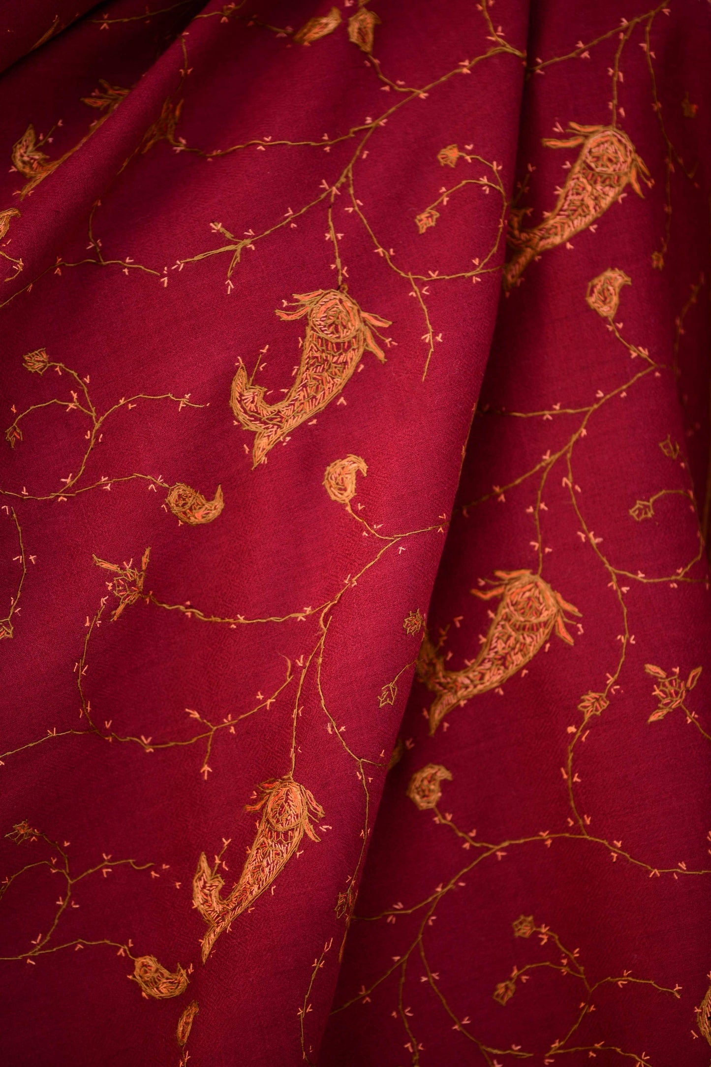 Pashtush India 100x200 Pashtush Women’s 100% hand embroidered Heavy Jaal Shawl in Pure Wool (certified)