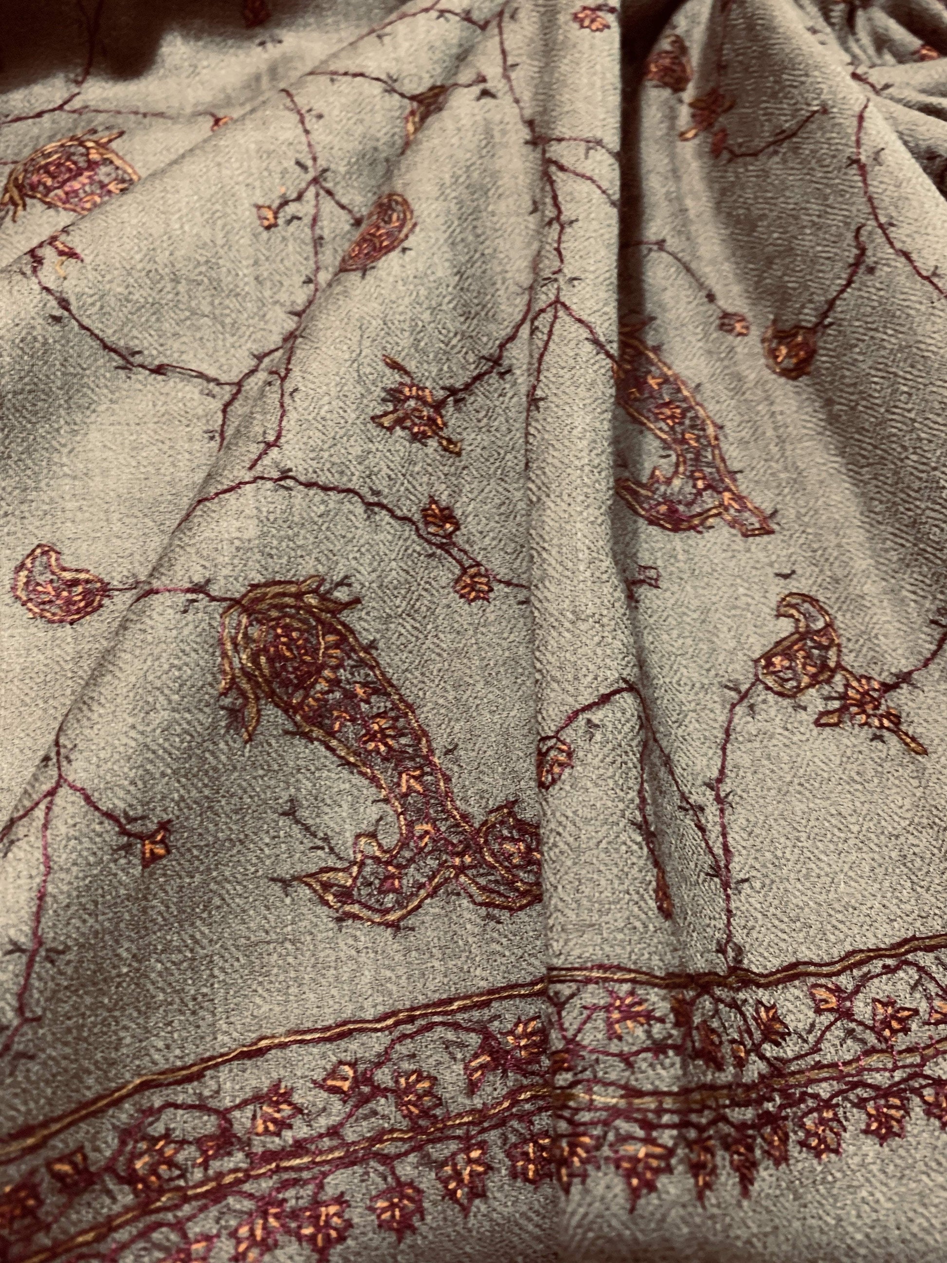 Pashtush India Shawl Pashtush Women’s 100% hand embroidered Heavy Jaal Shawl in Pure Wool (certified)