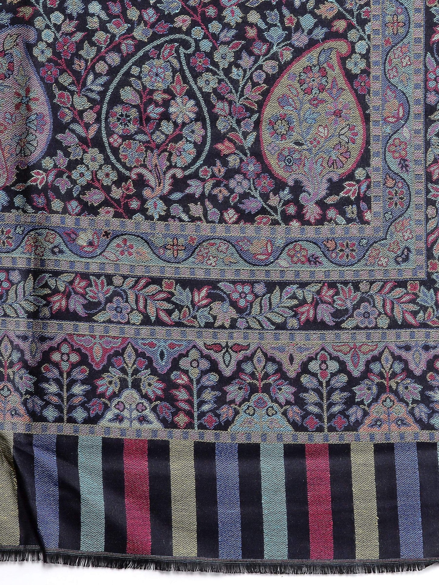 Pashtush India 70x200 Pashtush Women's Antique Scarf, Extra soft Bamboo, Peacock Blue
