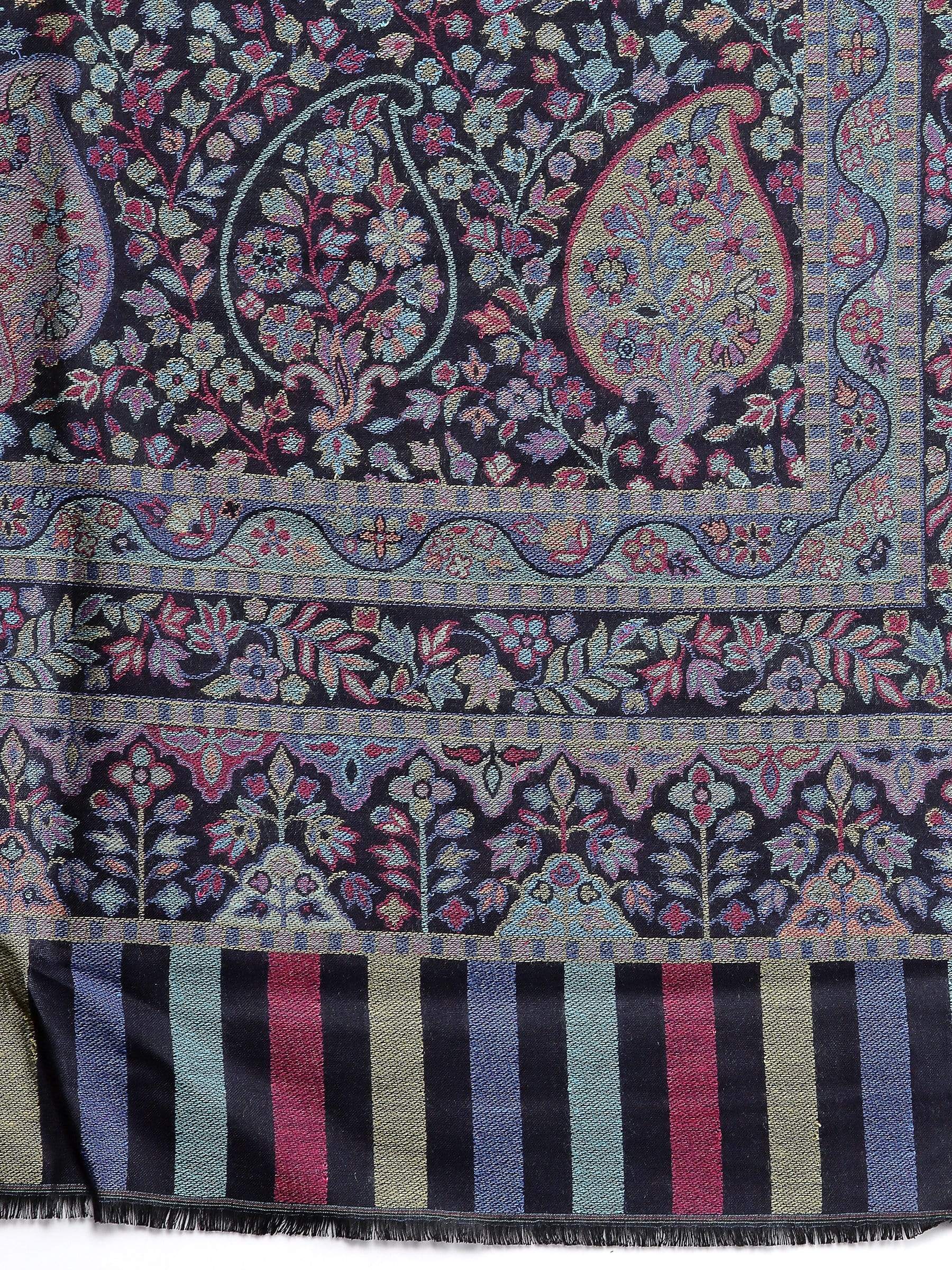 Pashtush India 70x200 Pashtush Women's Antique Scarf, Extra soft Bamboo, Peacock Blue