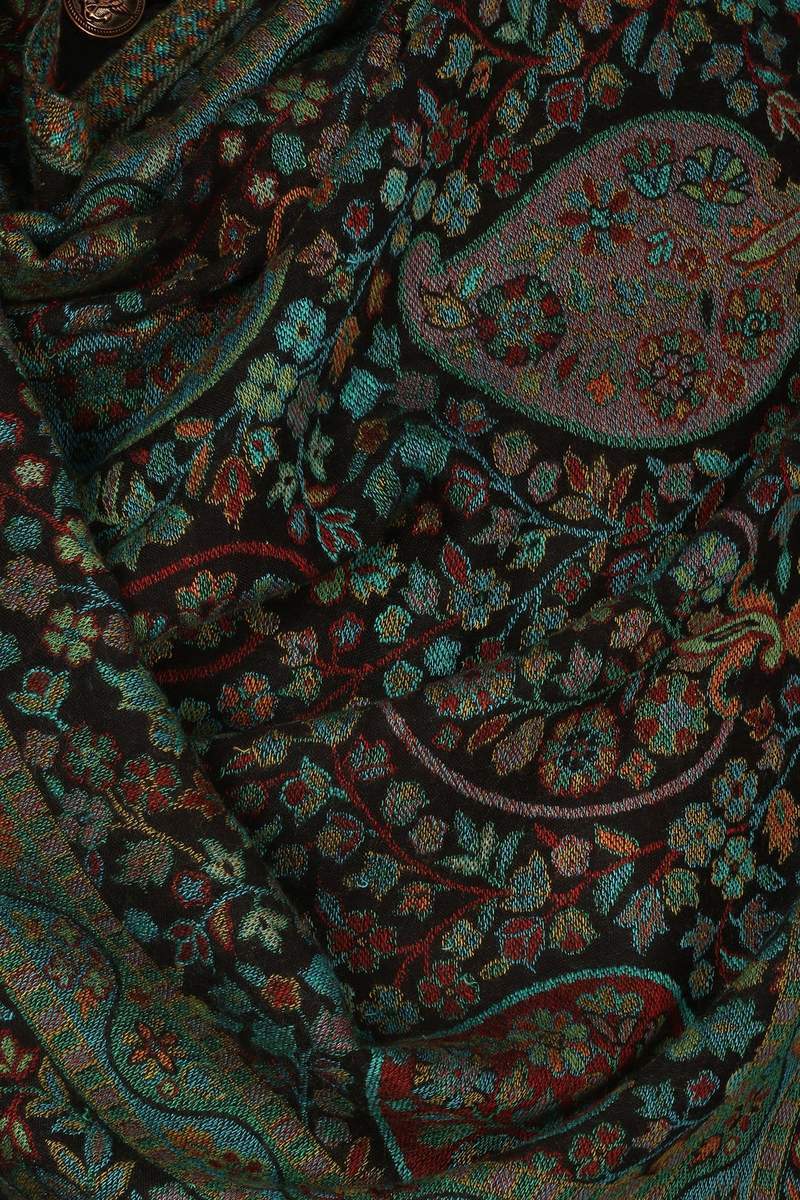 Pashtush India 70x200 Pashtush Women's Antique Scarf, Extra soft Bamboo, Peacock Green