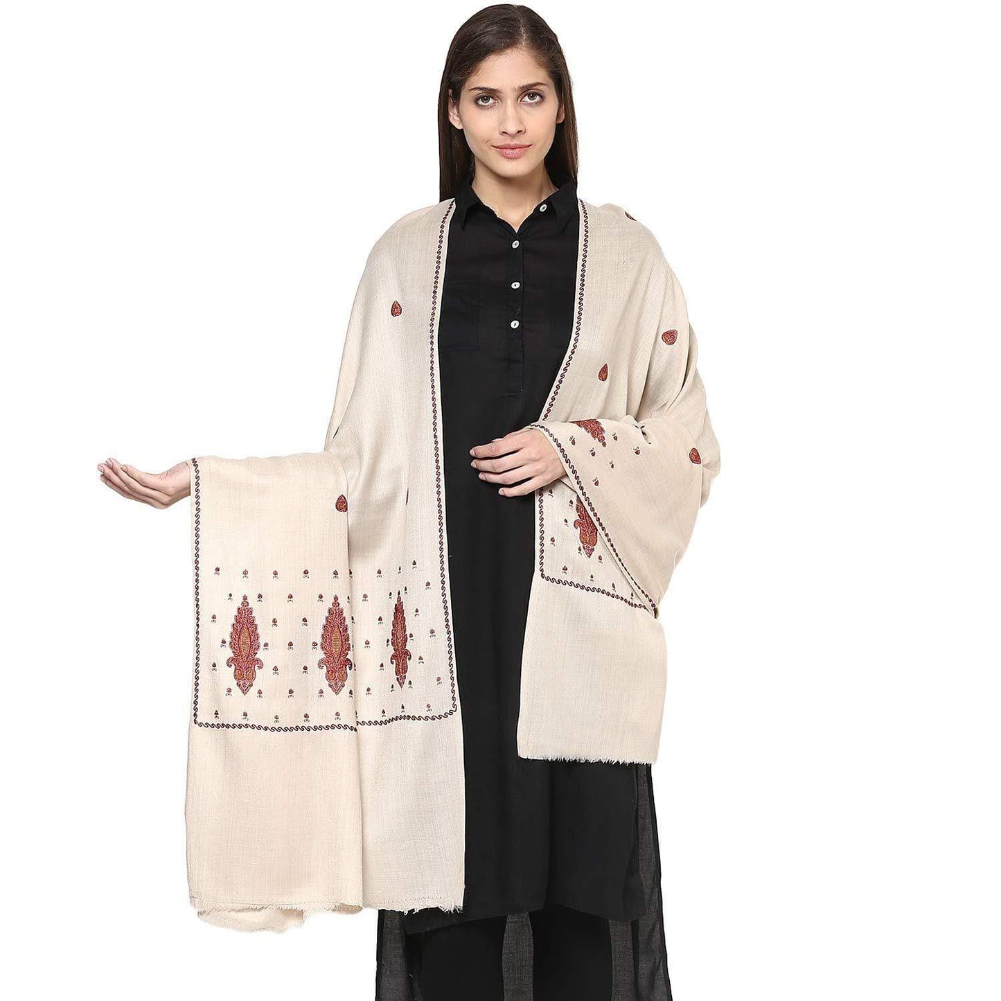Pashtush Store Shawl Pashtush Women's Embroidery Shawl Fine Wool Kashmiri Shawl, warm soft and elegant