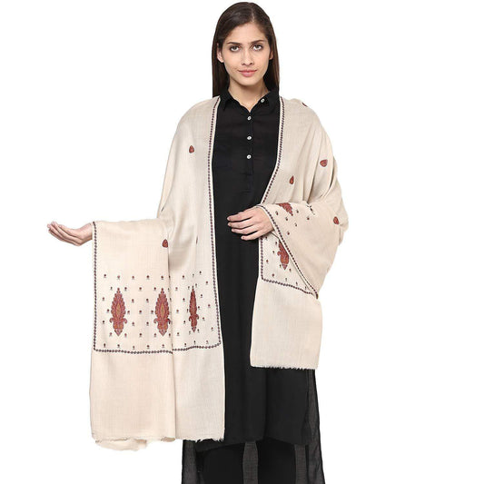 Pashtush Store Shawl Pashtush Women's Embroidery Shawl Fine Wool Kashmiri Shawl, warm soft and elegant