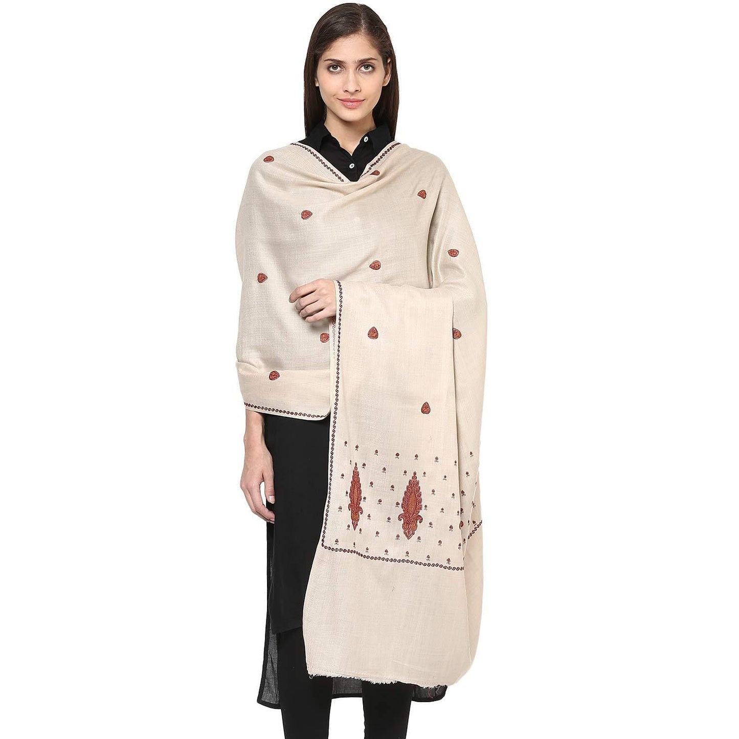 Pashtush Store Shawl Pashtush Women's Embroidery Shawl Fine Wool Kashmiri Shawl, warm soft and elegant