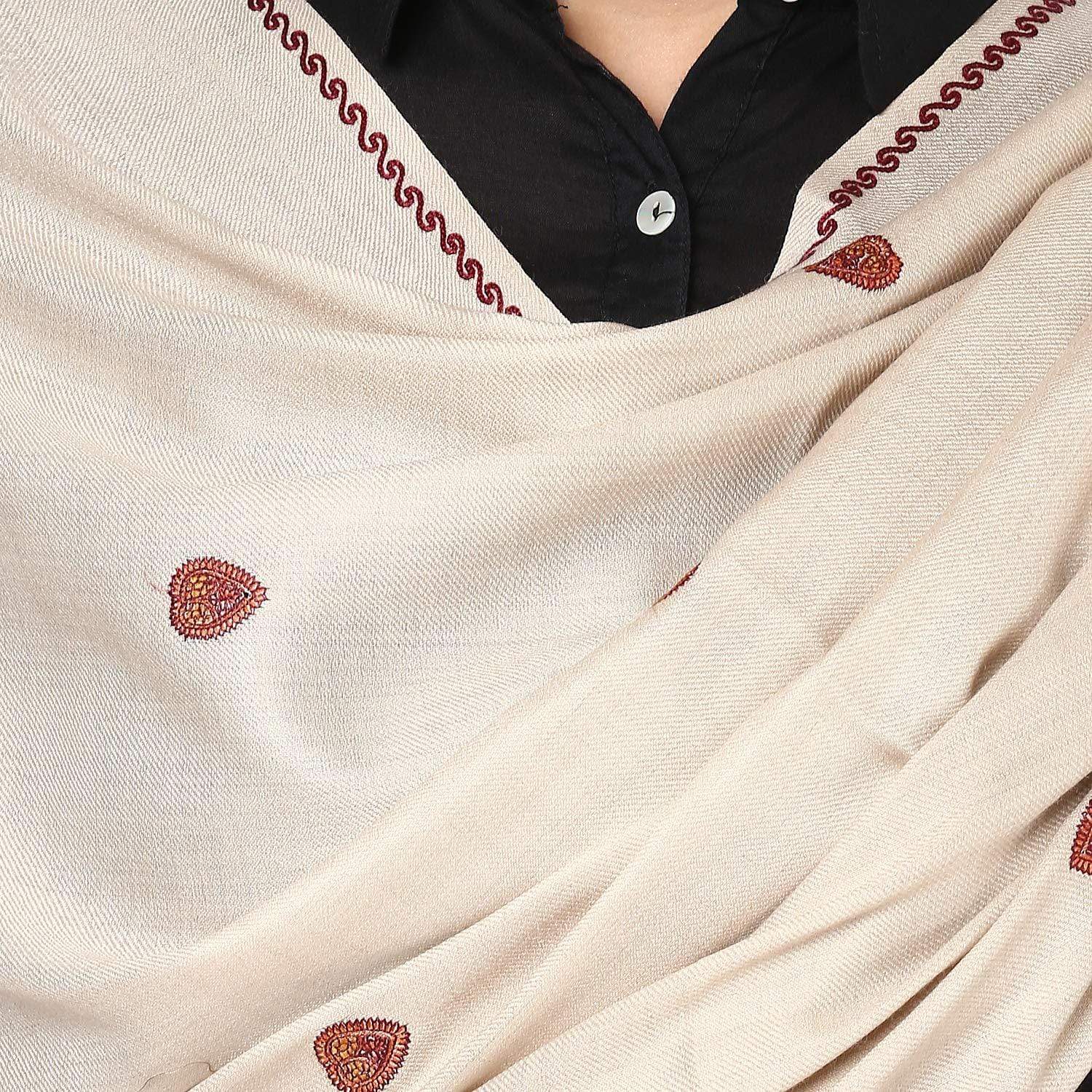 Pashtush Store Shawl Pashtush Women's Embroidery Shawl Fine Wool Kashmiri Shawl, warm soft and elegant