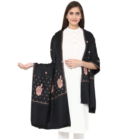 Pashtush India 100x200 Pashtush Women's Embroidery Shawl Fine Wool Kashmiri Shawl, warm soft and elegant