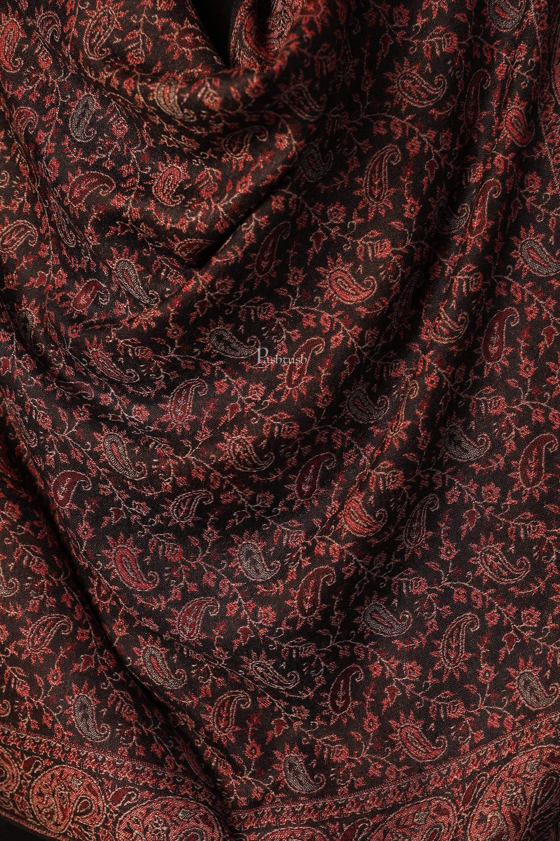Pashtush India 70x200 Pashtush Women's Ethnic Weave Stole, Fine Wool