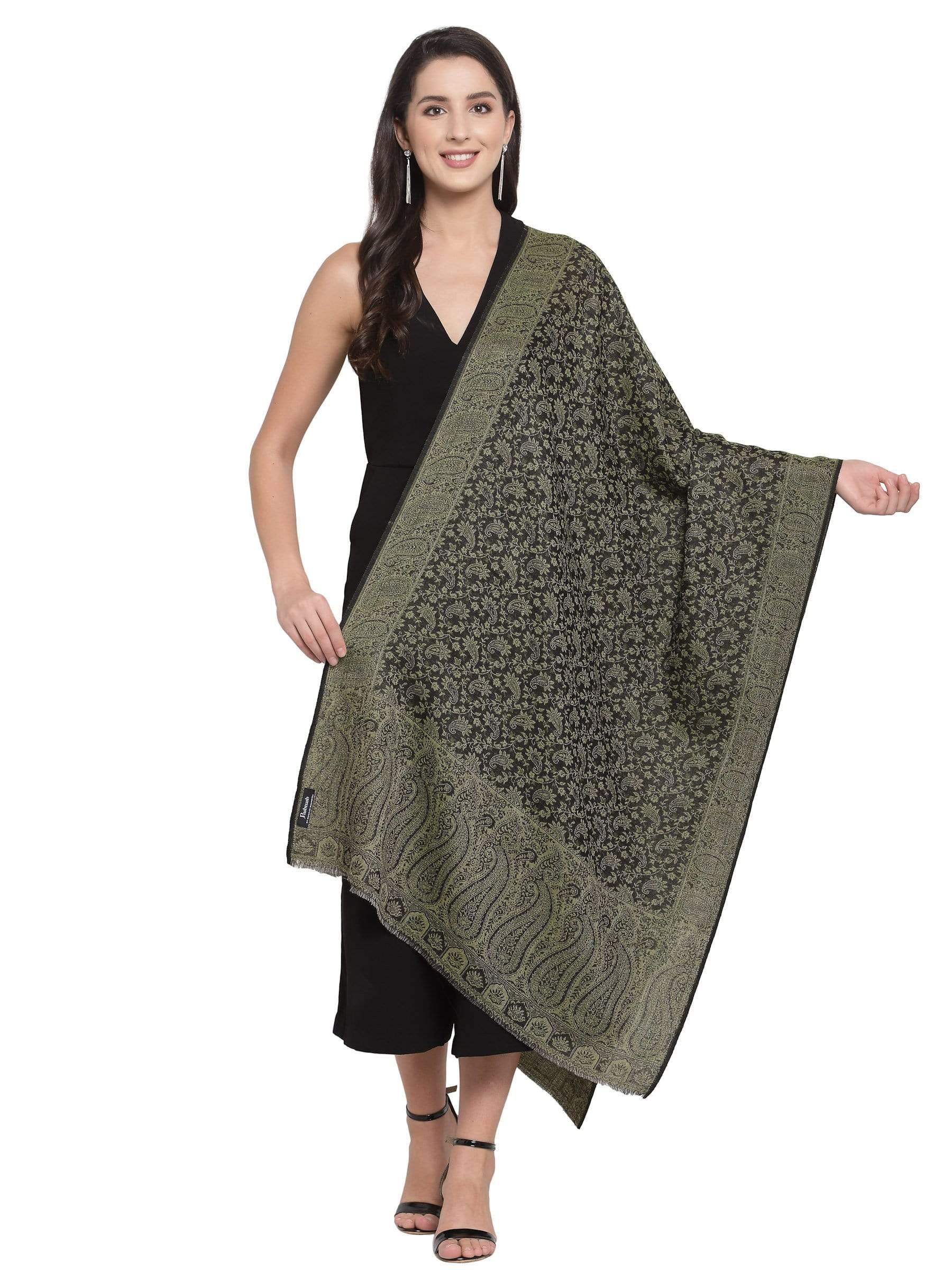 Pashtush India 70x200 Pashtush Women's Ethnic Weave Stole, Fine Wool