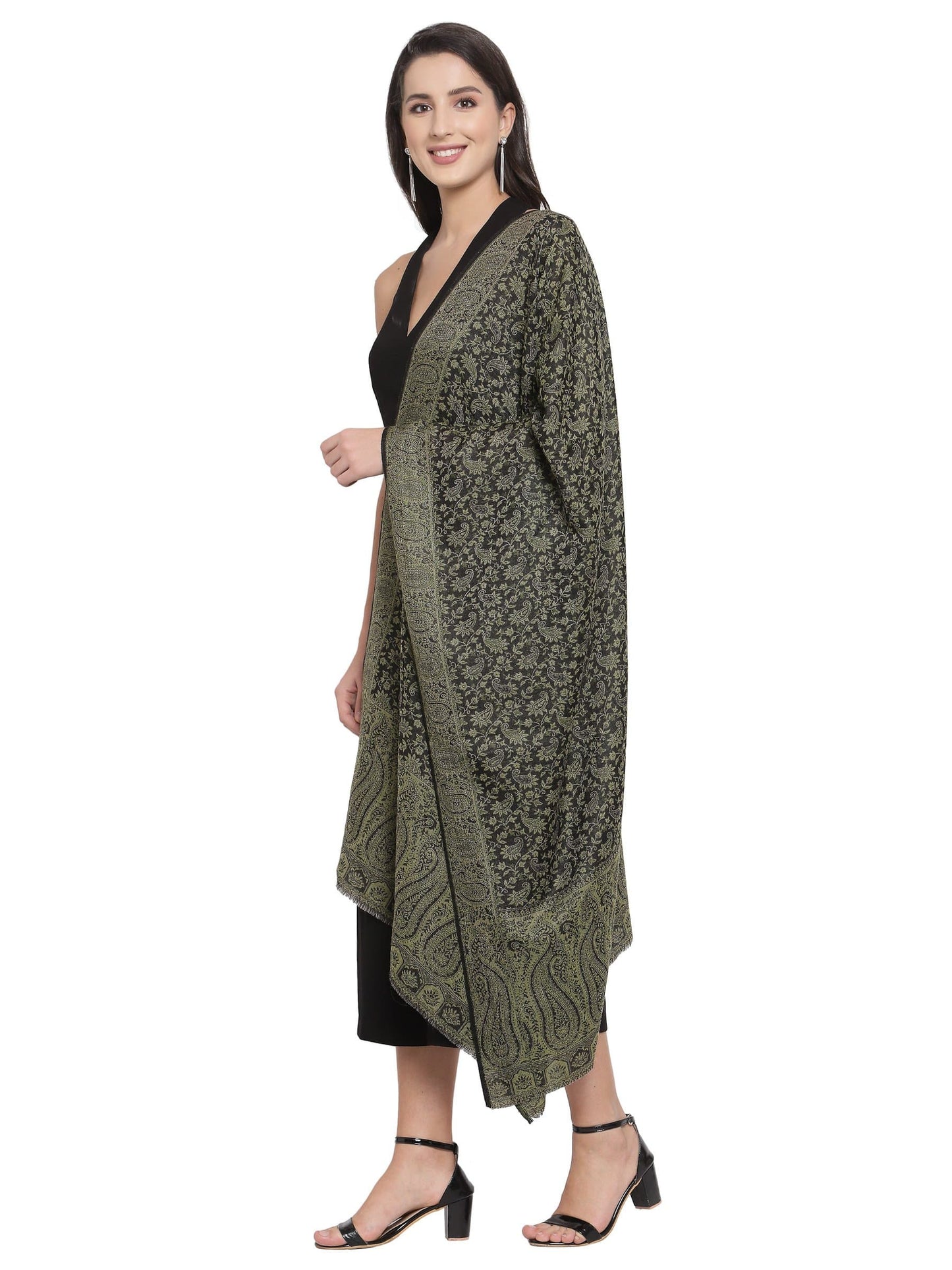 Pashtush India 70x200 Pashtush Women's Ethnic Weave Stole, Fine Wool