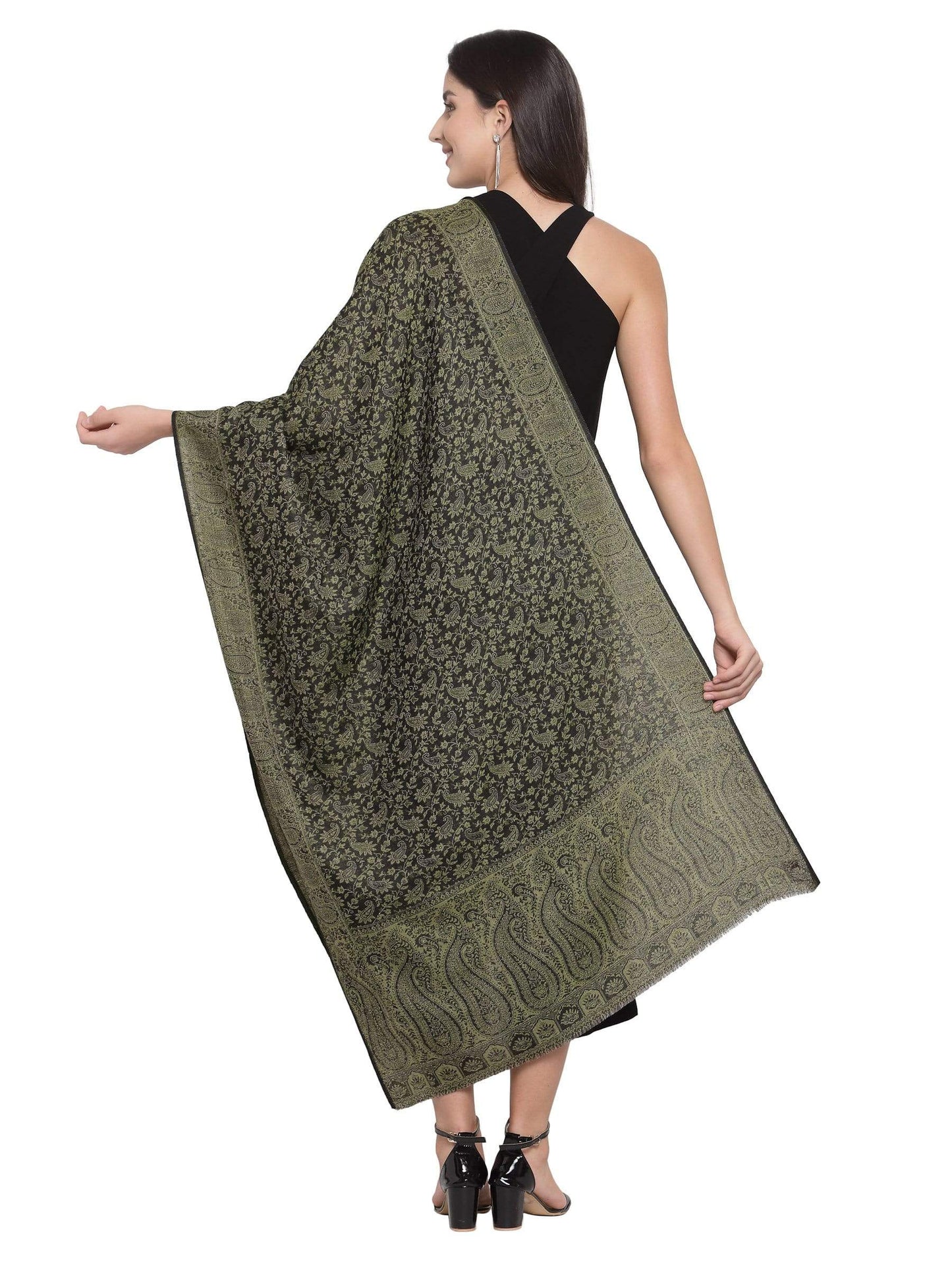 Pashtush India 70x200 Pashtush Women's Ethnic Weave Stole, Fine Wool