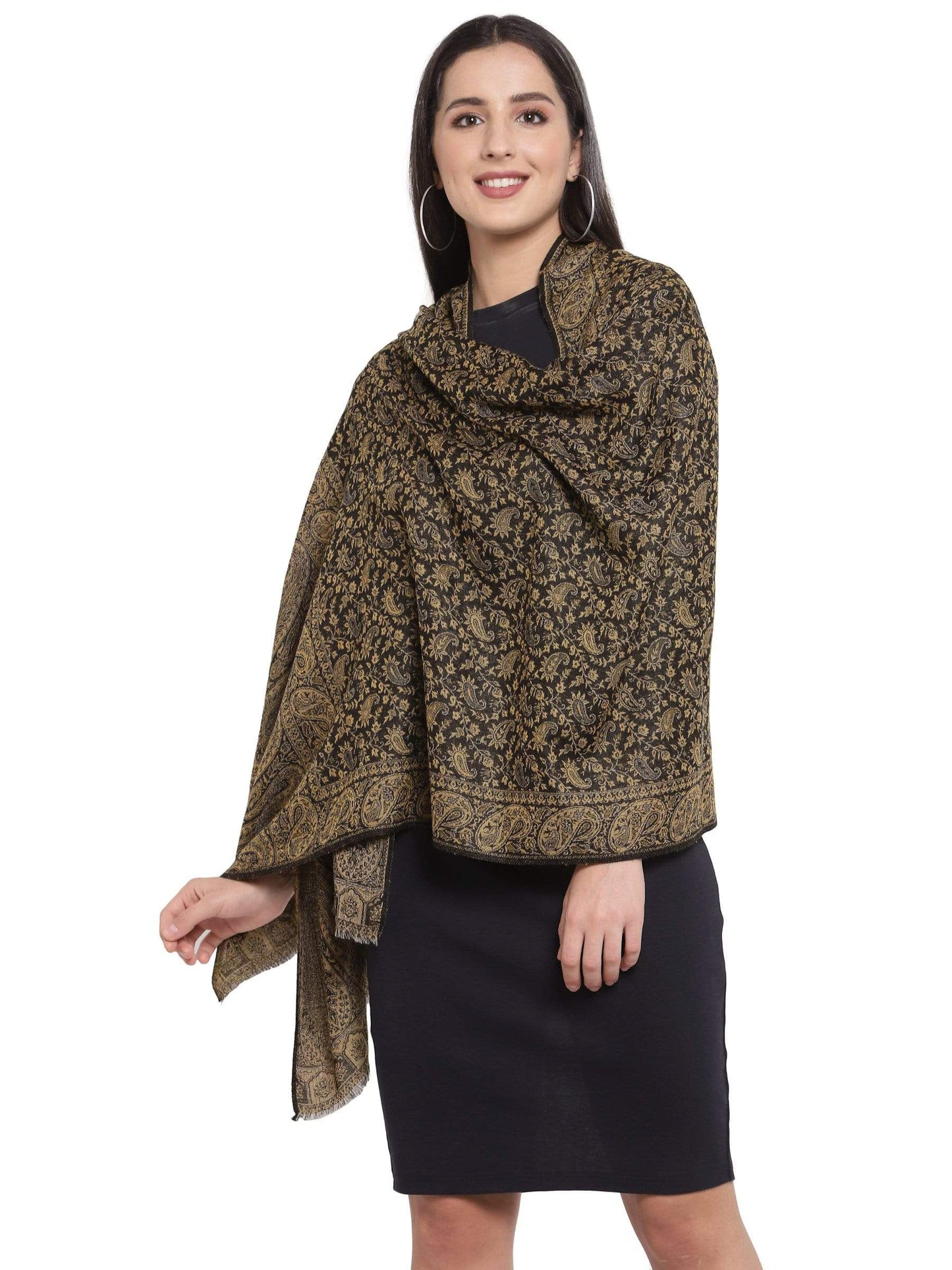 Pashtush India 70x200 Pashtush Women's Ethnic Weave Stole, Fine Wool