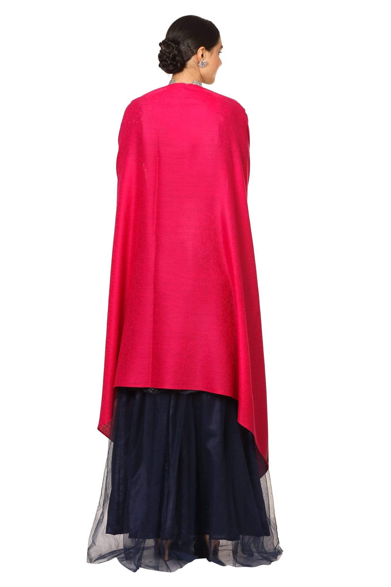 Pashtush India Shawl Pashtush Women's Fine Wool Shawl, Soft and Warm, Kullu Design, Jacquard Weave - Pink