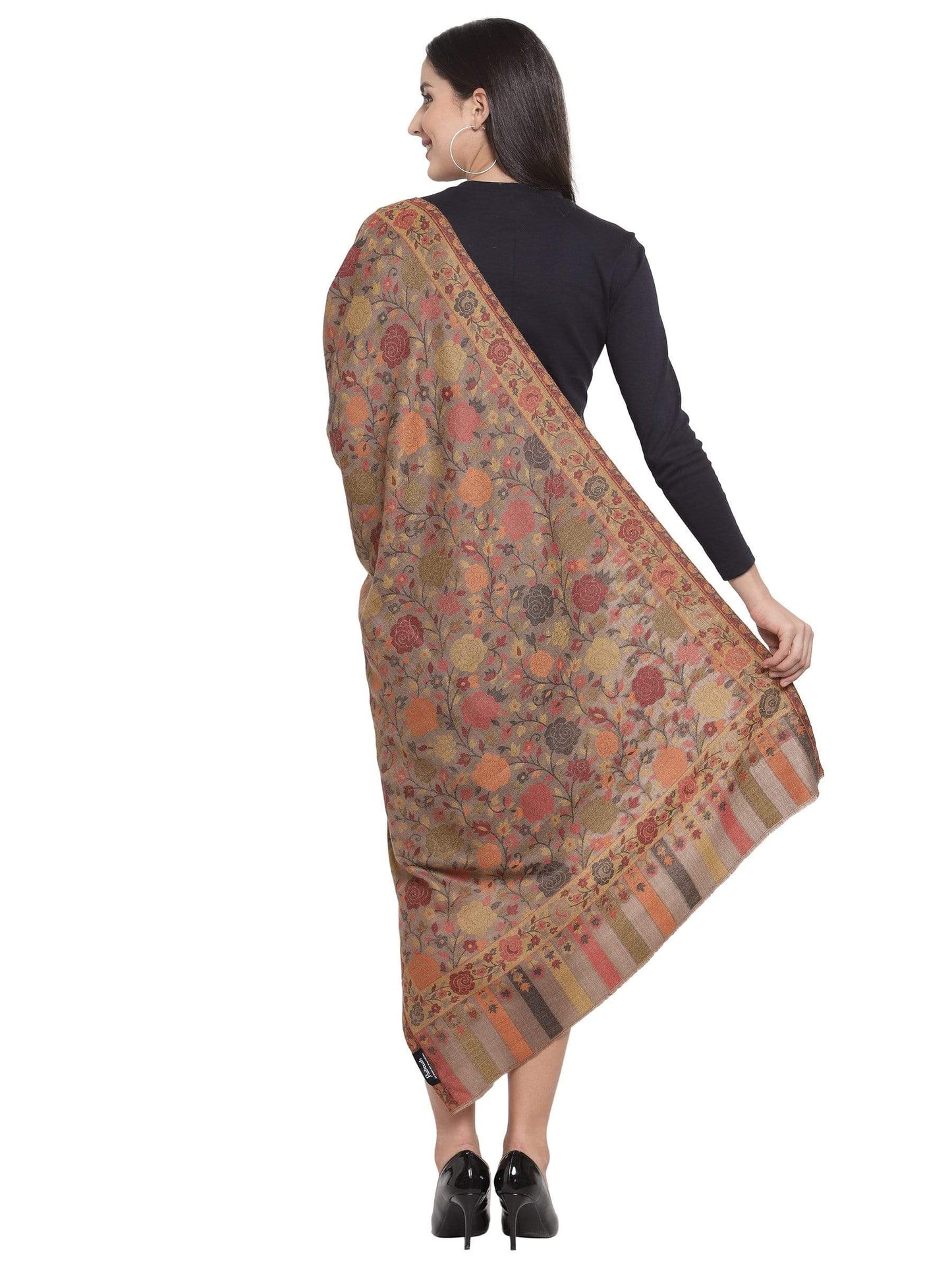 Pashtush India 70x200 Pashtush Women's Jacquard Ethnic light weight floral Stole , Multi-coloured
