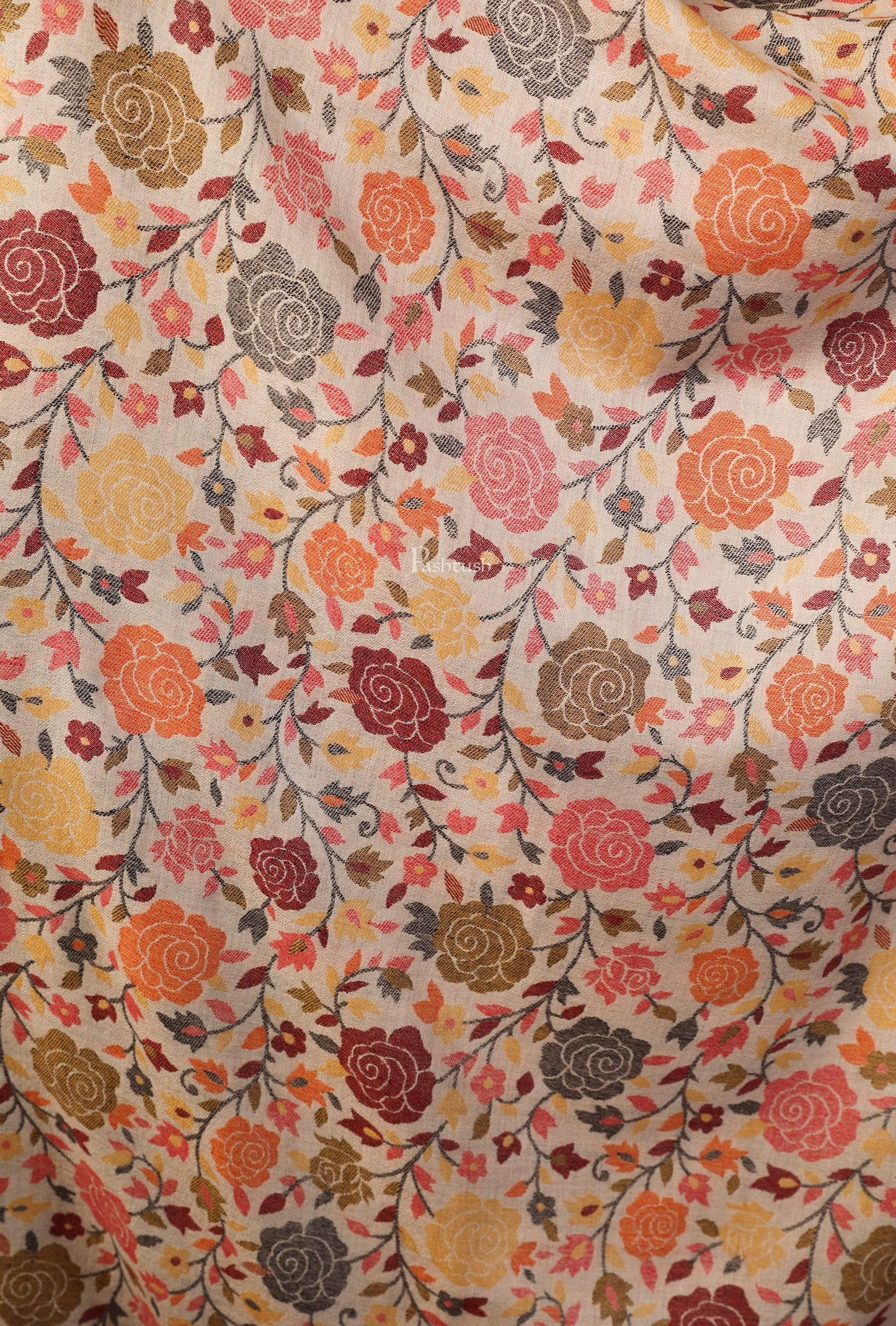Pashtush Shawl Store 70x200 Pashtush Women's Jacquard Kaani light weight floral Stole , Multi-coloured