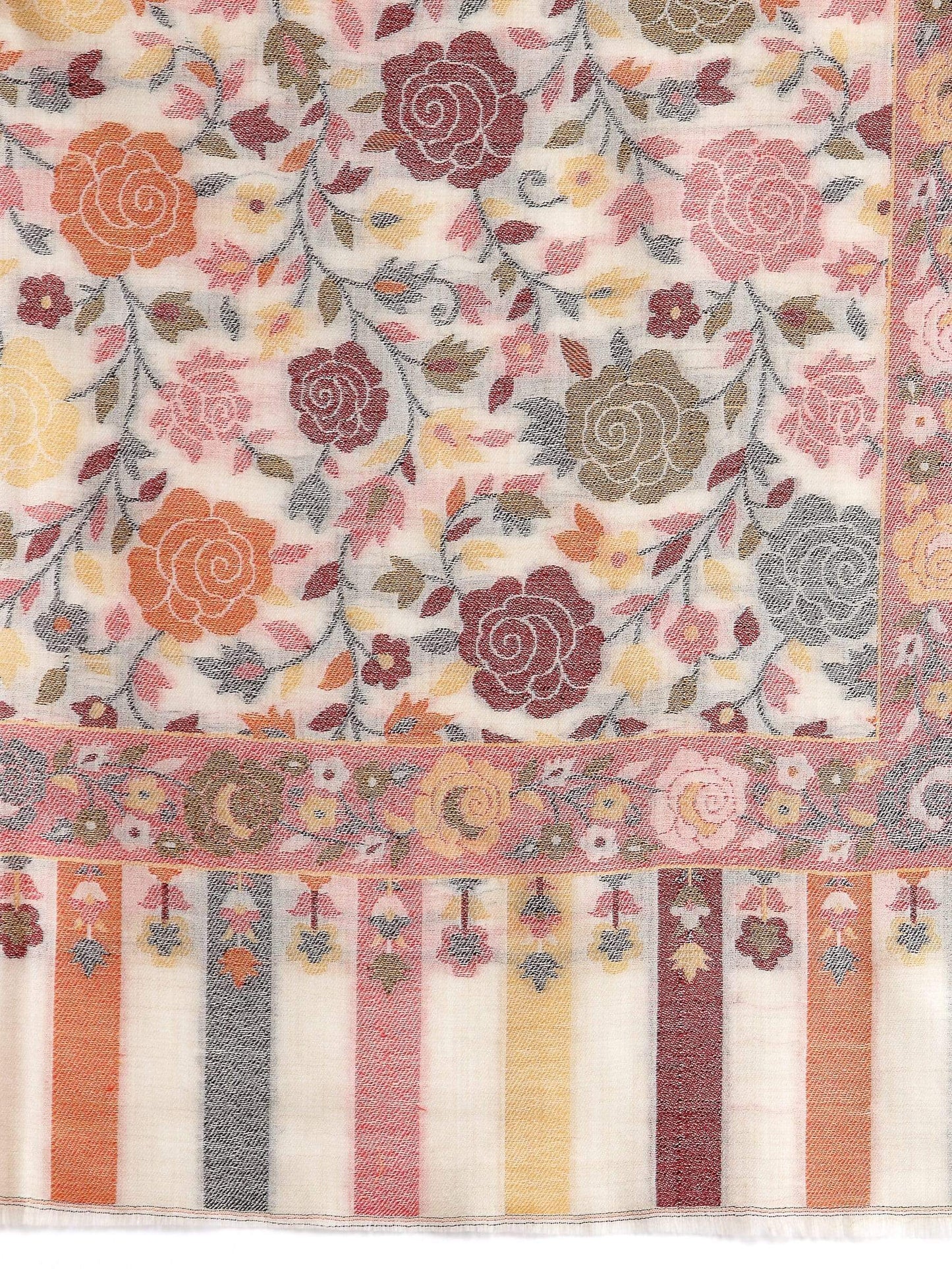Pashtush Shawl Store 70x200 Pashtush Women's Jacquard Kaani light weight floral Stole , Multi-coloured