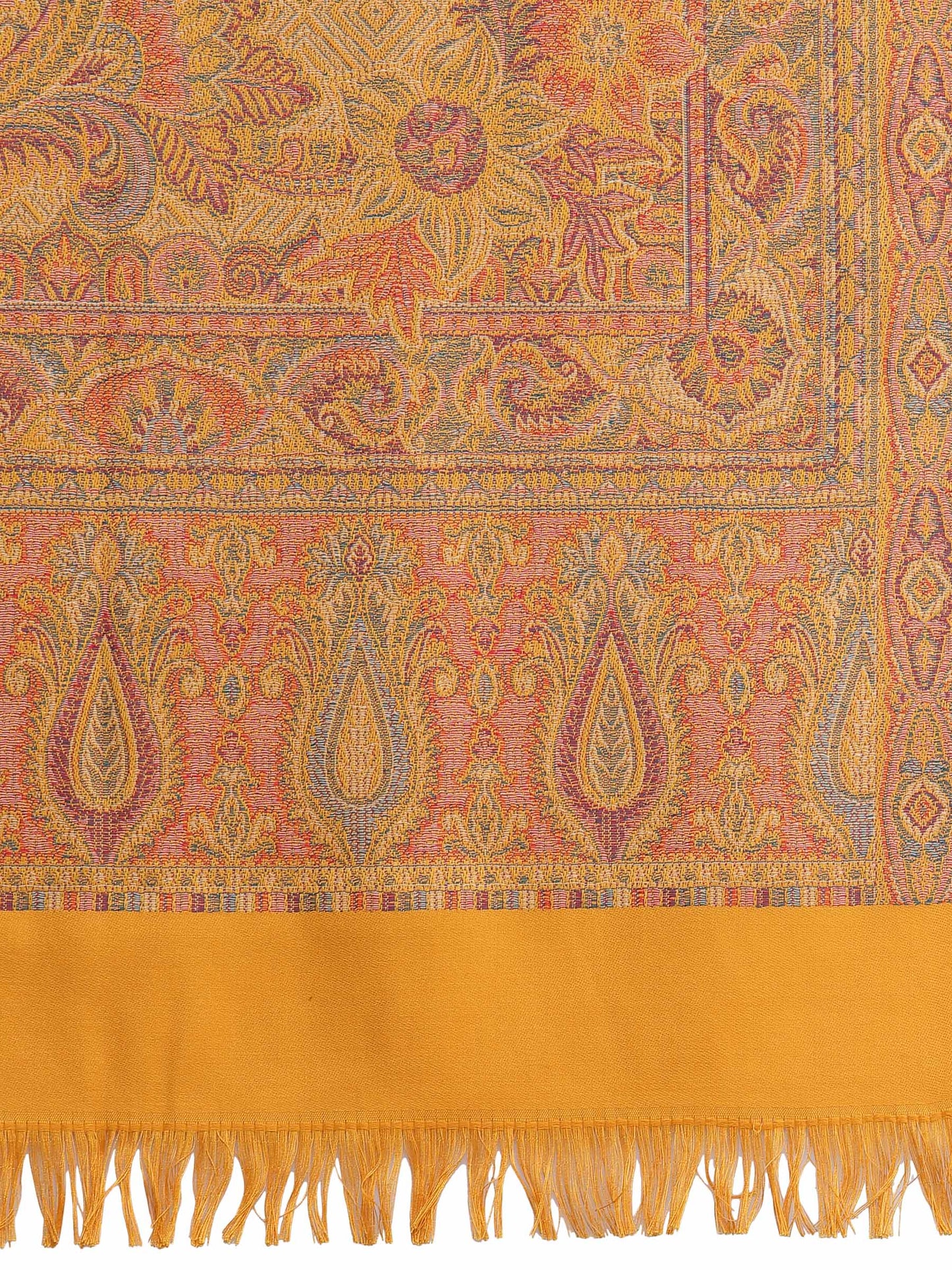 Pashtush India 100x200 Pashtush Women's Jamawar Shawl, Mustard