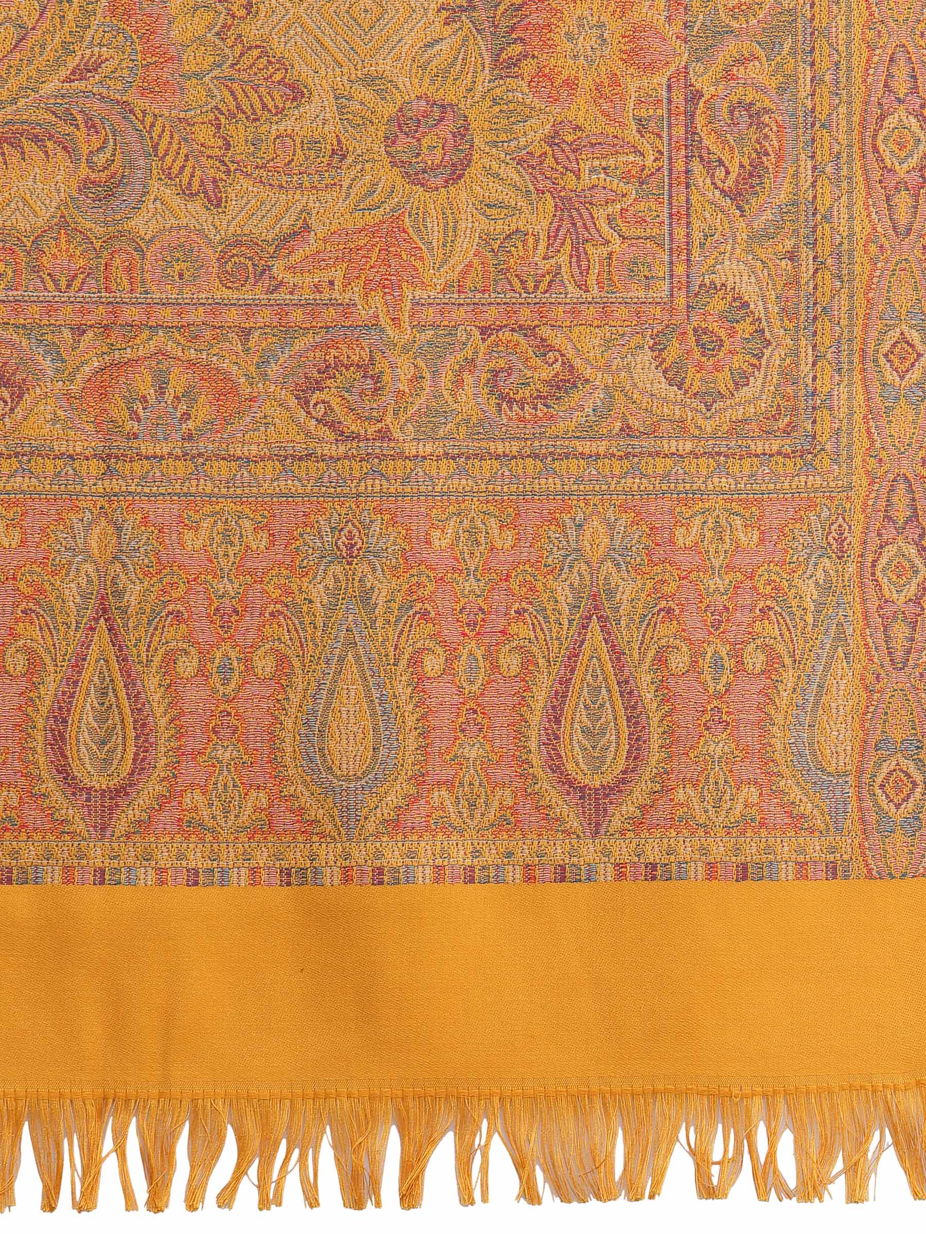 Pashtush India 100x200 Pashtush Women's Jamawar Shawl, Mustard