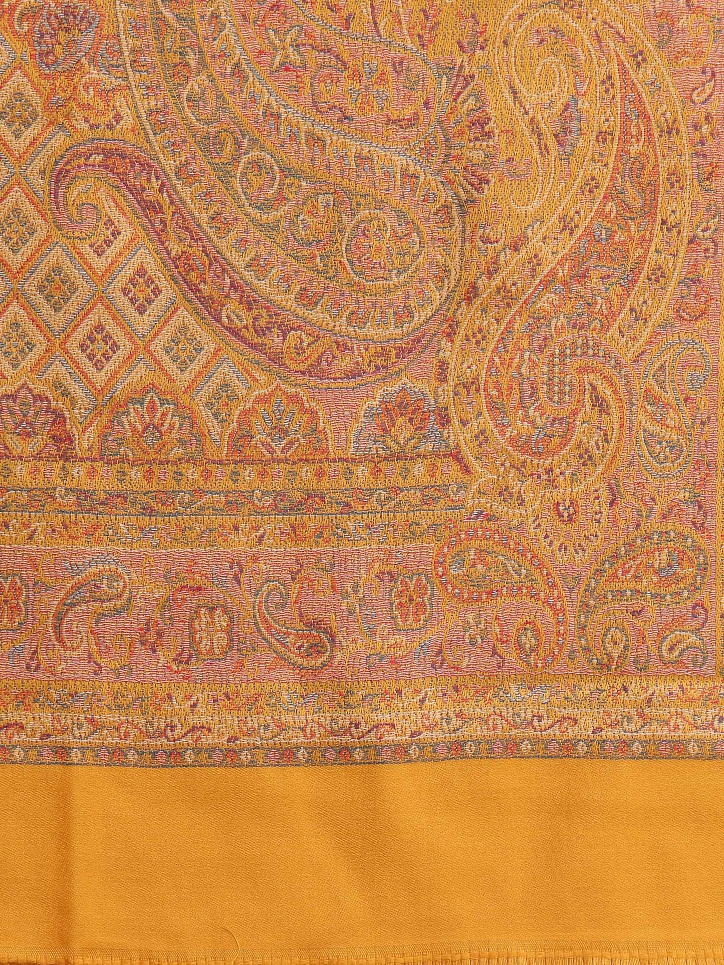 Pashtush India 100x200 Pashtush Women's Jamawar Shawl, Mustard