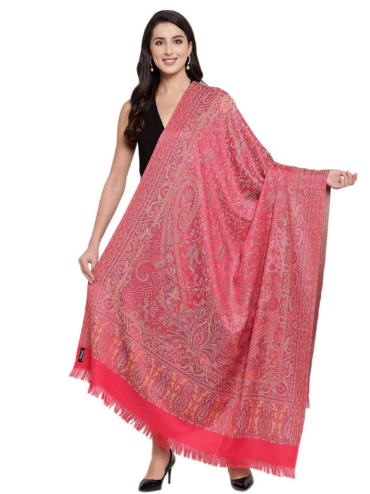 Pashtush India 100x200 Pashtush Women's Jamawar Shawl, Pink