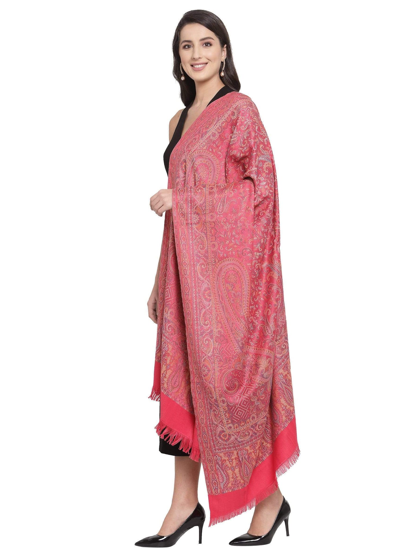Pashtush India 100x200 Pashtush Women's Jamawar Shawl, Pink