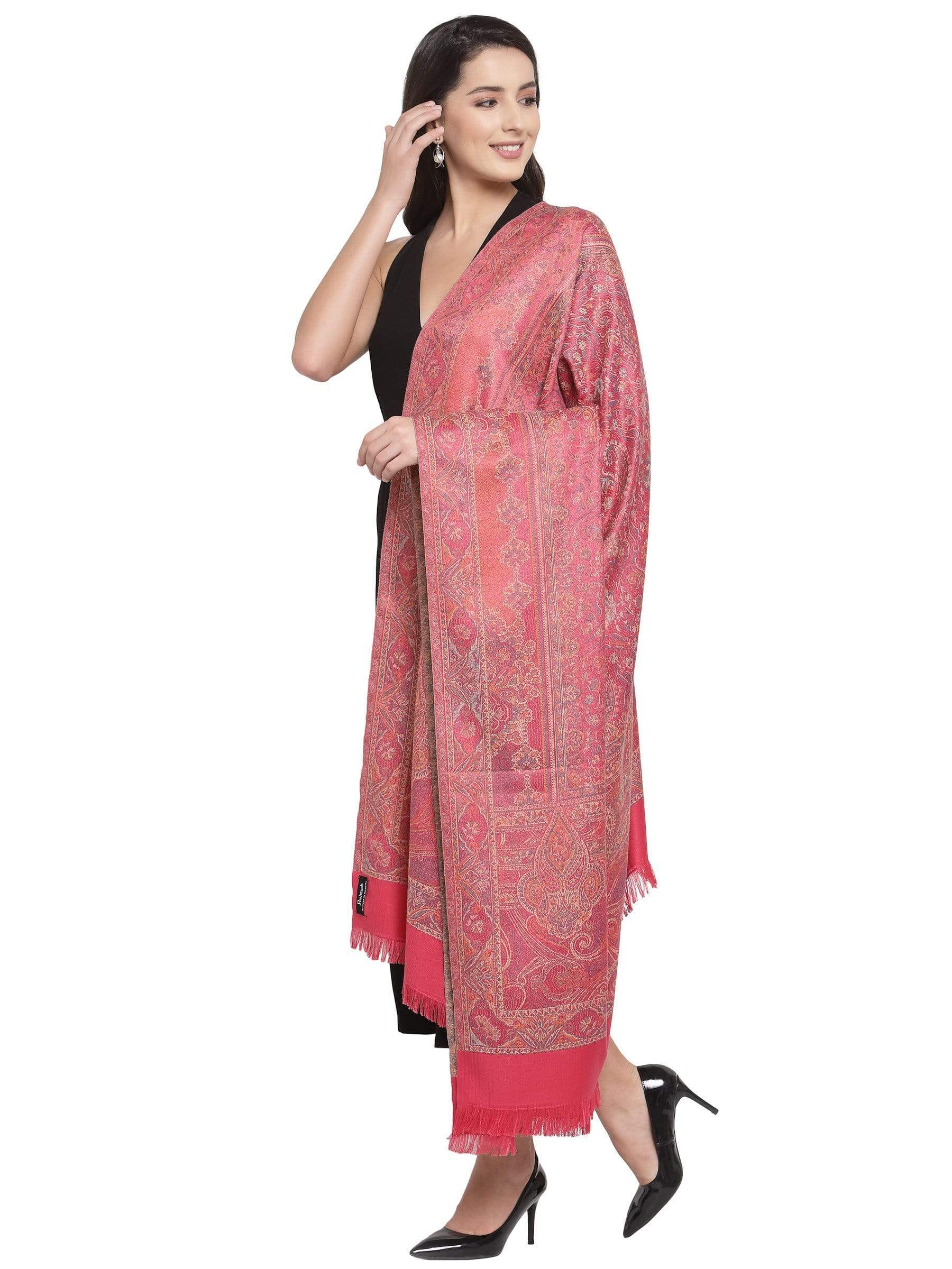 Pashtush India 100x200 Pashtush Women's Jamawar Shawl, Pink