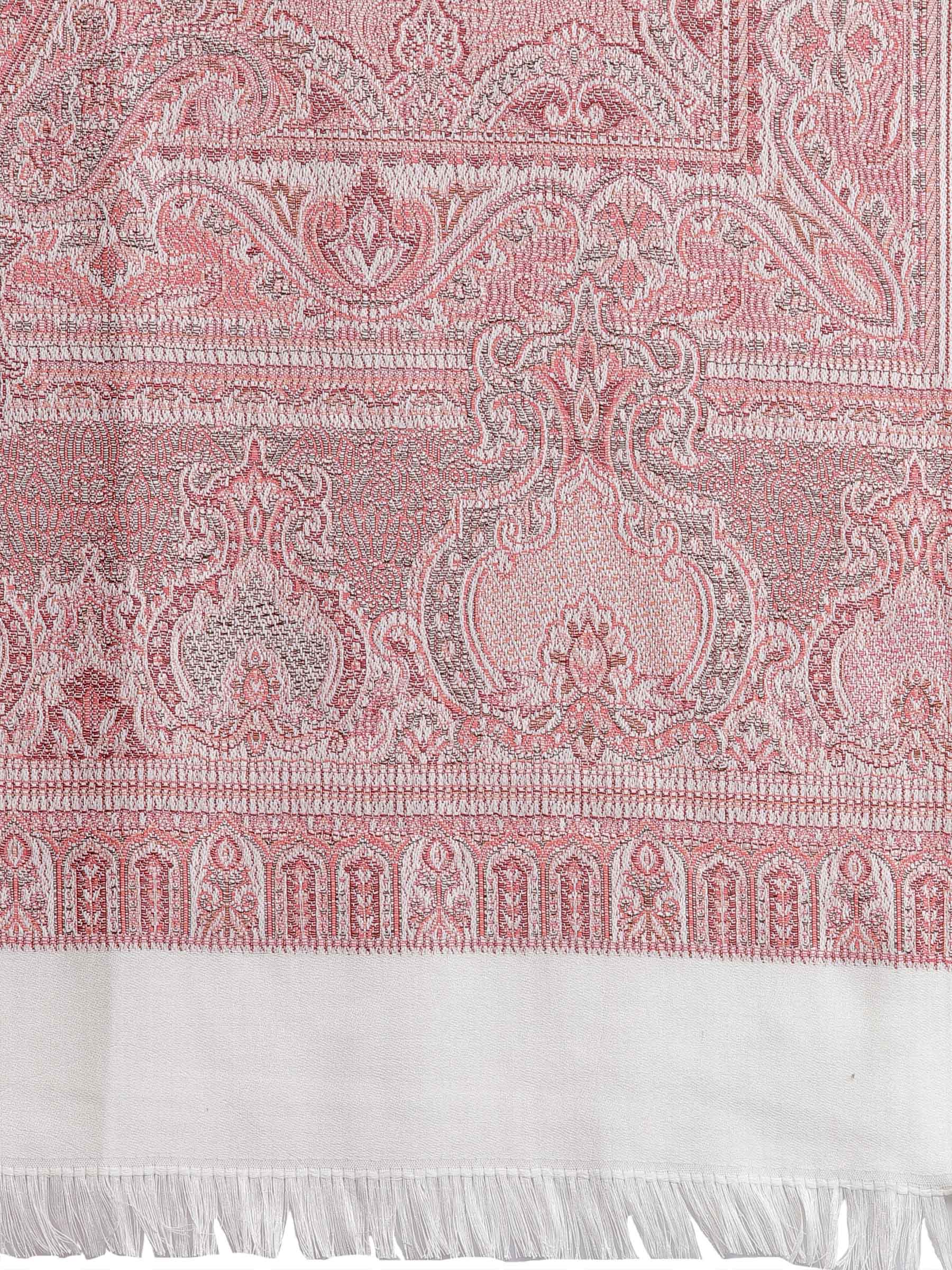 Pashtush India 100x200 Pashtush Women's Jamawar Shawl, Salmon - Ivory