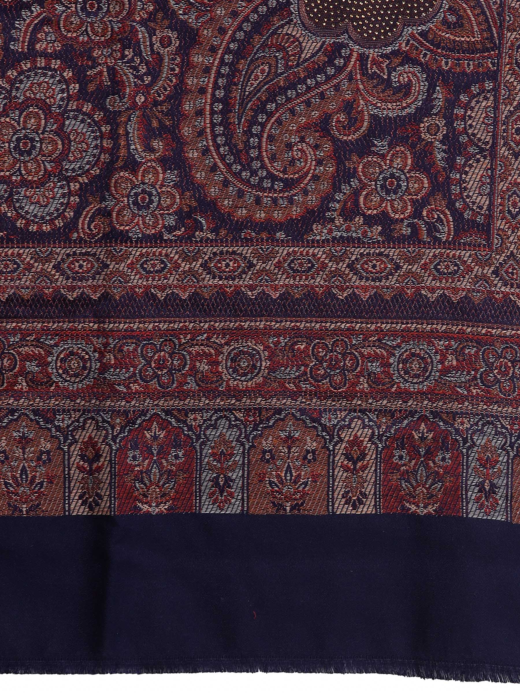 Pashtush India 100x200 Pashtush Women's Jamawar Shawl with Crystal Work Shawl, Faux Pashmina