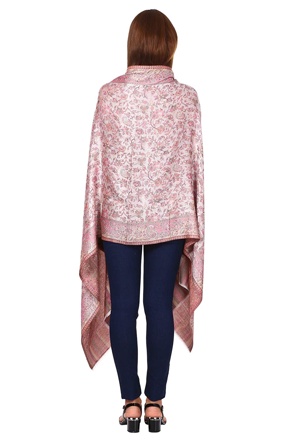 Pashtush Shawl Store Stole Pashtush Women's Kaani Design, Soft Bamboo Scarf, Casual Stole, Flamingo Pink