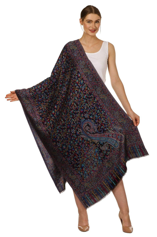 Pashtush India 70x200 Pashtush Women's Kaani Design, Soft Bamboo Scarf, Casual Stoles - Multicolored