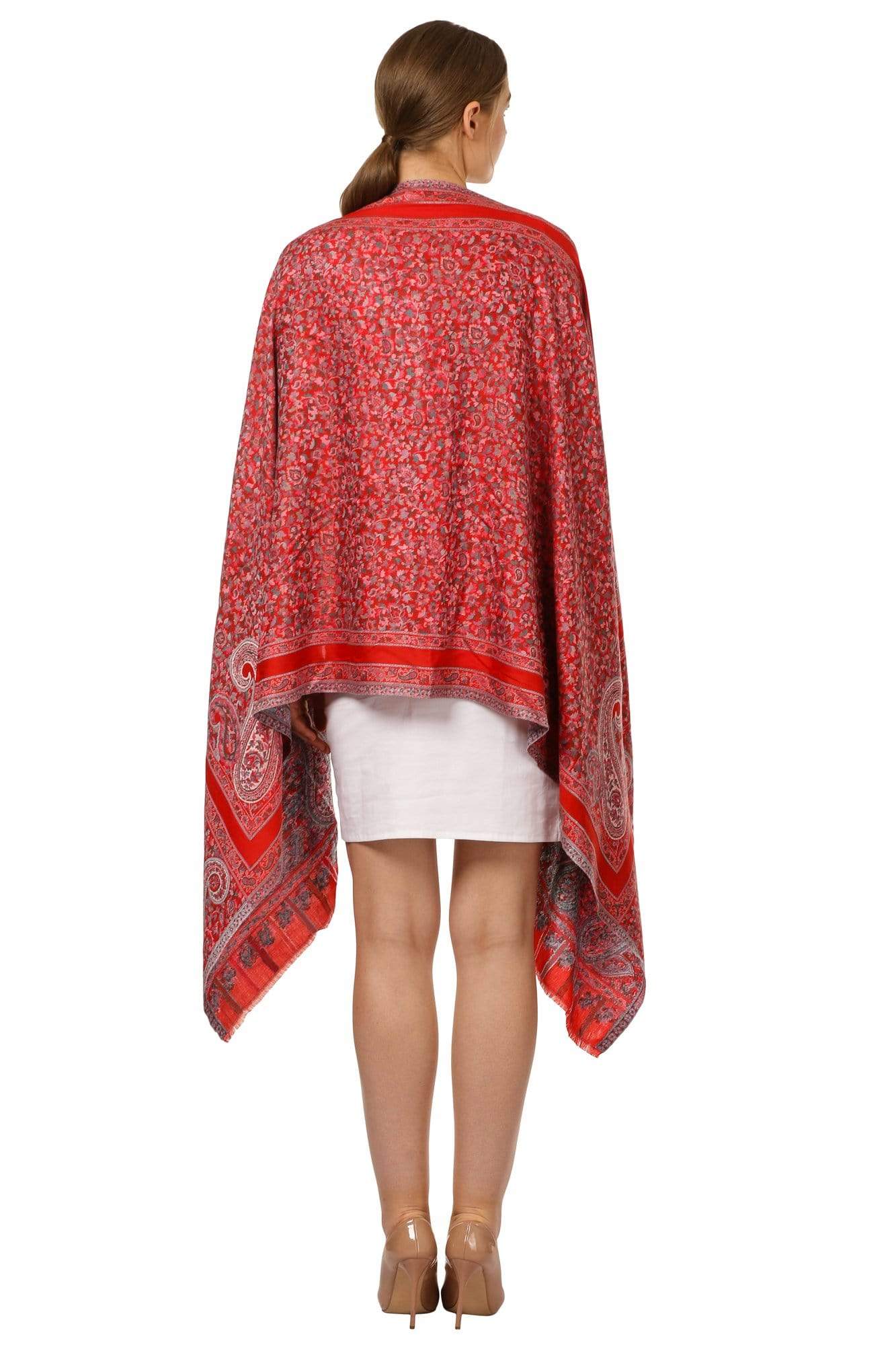 Pashtush Shawl Store Stole Pashtush Women's Kaani Design, Soft Bamboo Scarf, Casual Stoles - Red