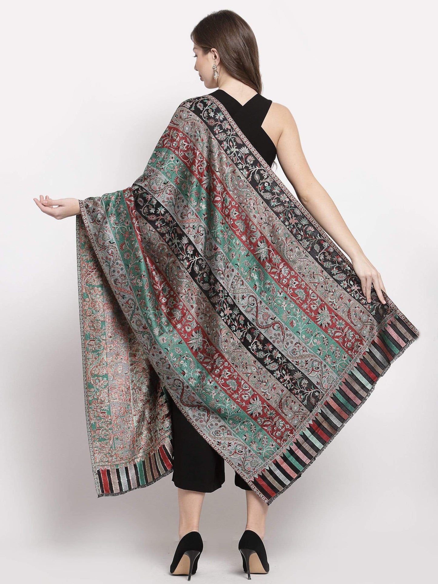 Pashtush India 70x200 Pashtush Women's Kaani Design, Soft Bamboo Scarf, Casual Stoles, Wraps