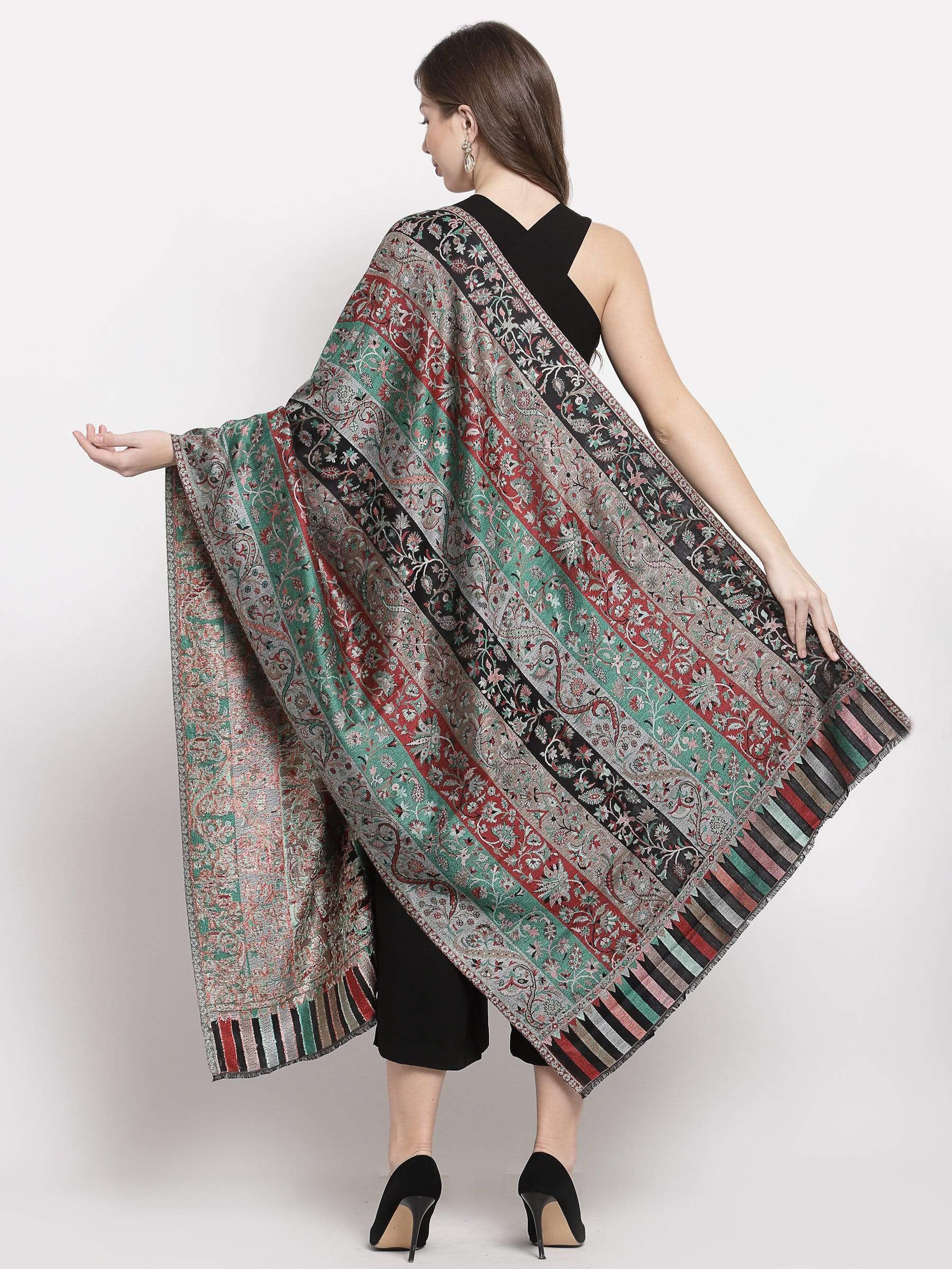 Pashtush India 70x200 Pashtush Women's Kaani Design, Soft Bamboo Scarf, Casual Stoles, Wraps