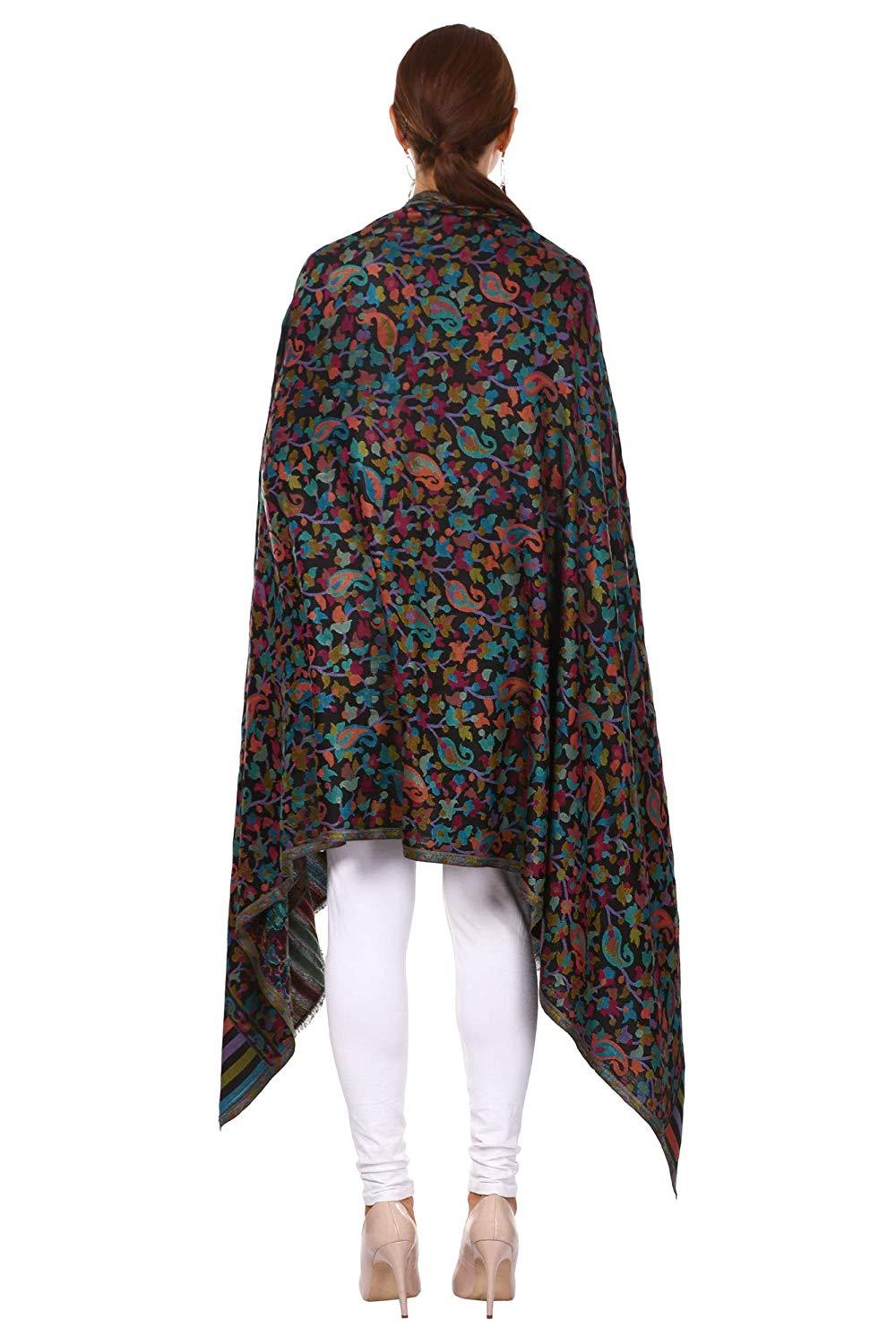 Pashtush Shawl Store Stole Pashtush Women's Kaani Design, Soft Bamboo Scarf, Casual Stoles, Wraps (soft Bamboo) Black