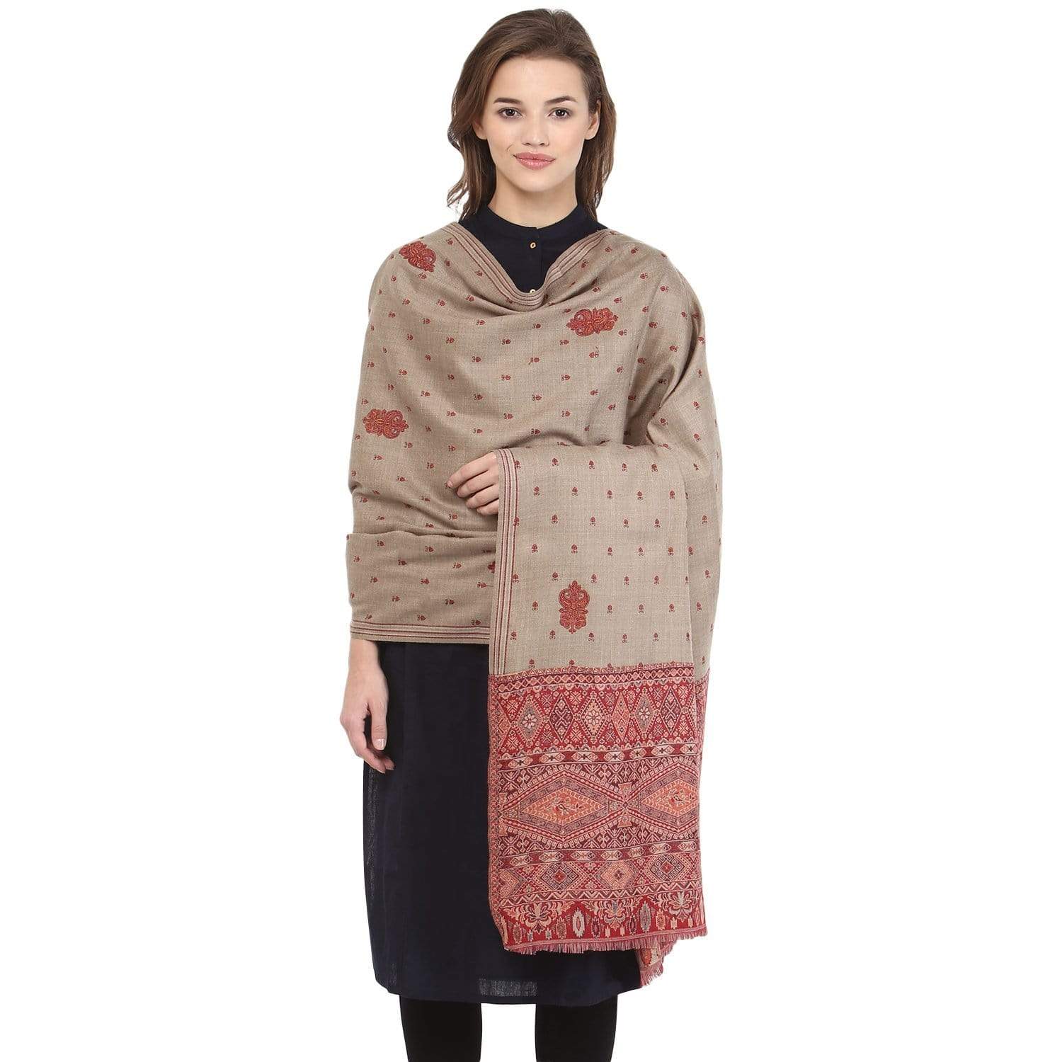 Pashtush Shawl Store Shawl Pashtush Women's Kashmiri Embroidery Shawl, Jacquard palla, Needlework